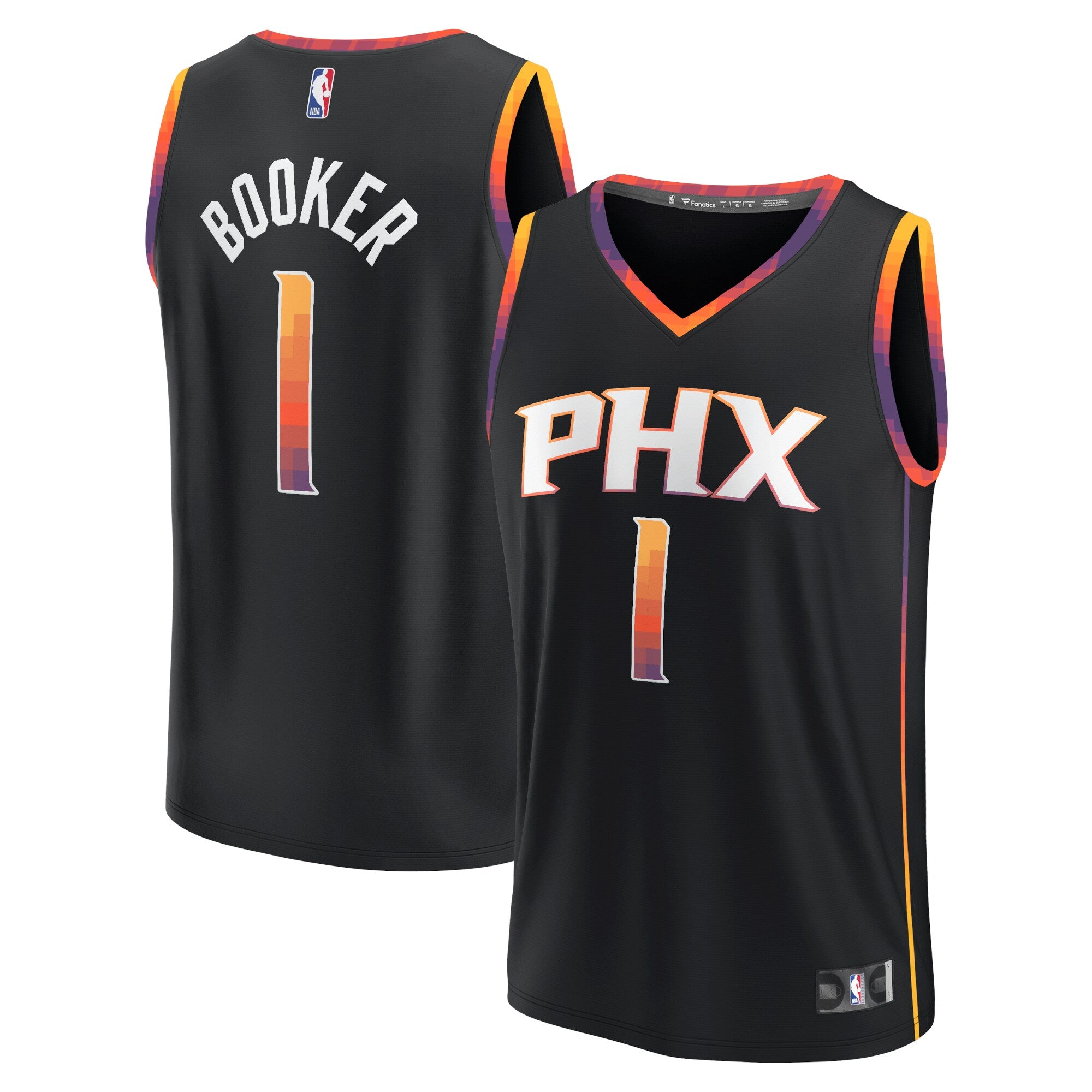 Devin Booker Phoenix Suns Fast Break Replica Player Jersey - Statement Edition - Black Basketball TJS0510