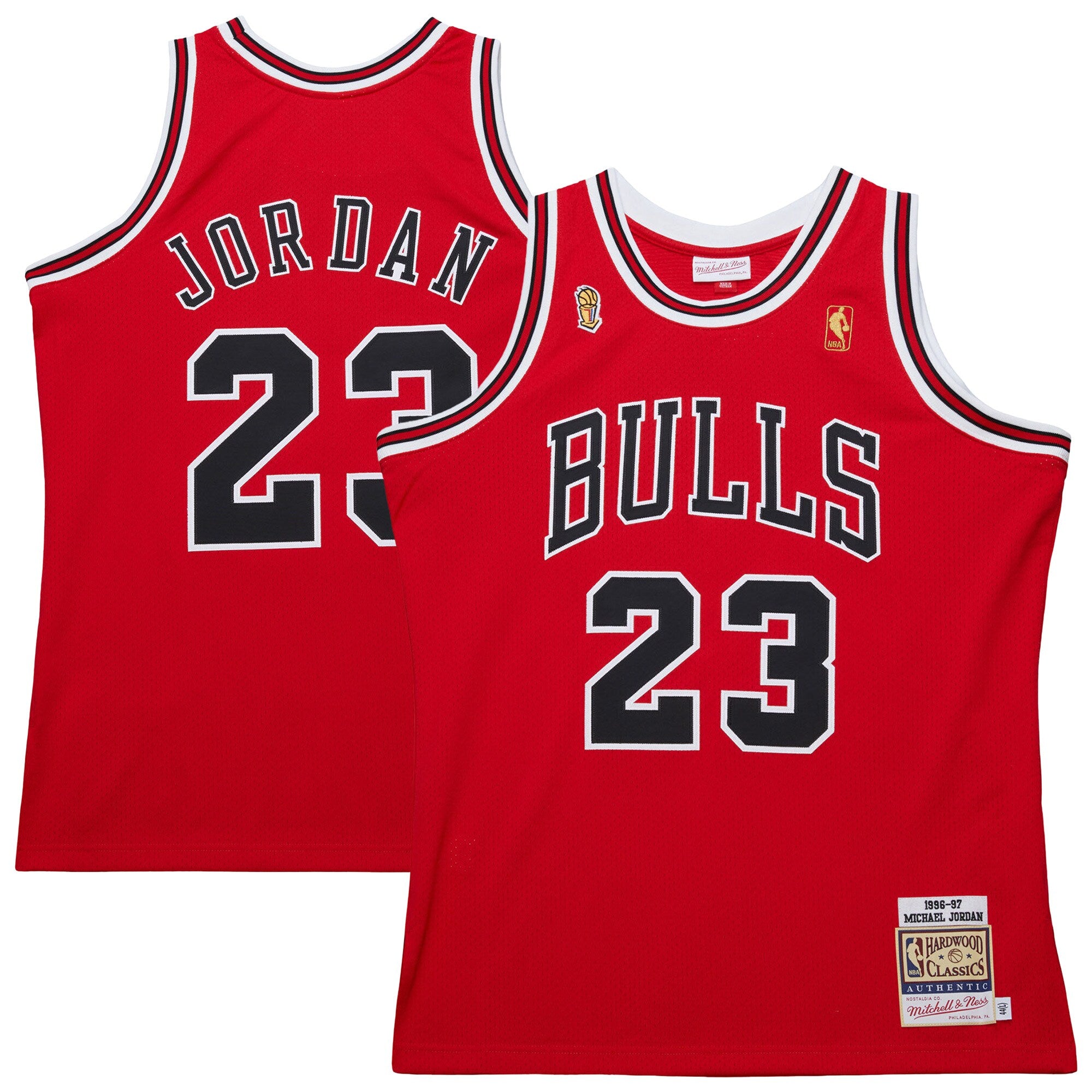 Michael Jordan Chicago Bulls M & N 1996/97 Throwback Jersey - Red Basketball TJS0567