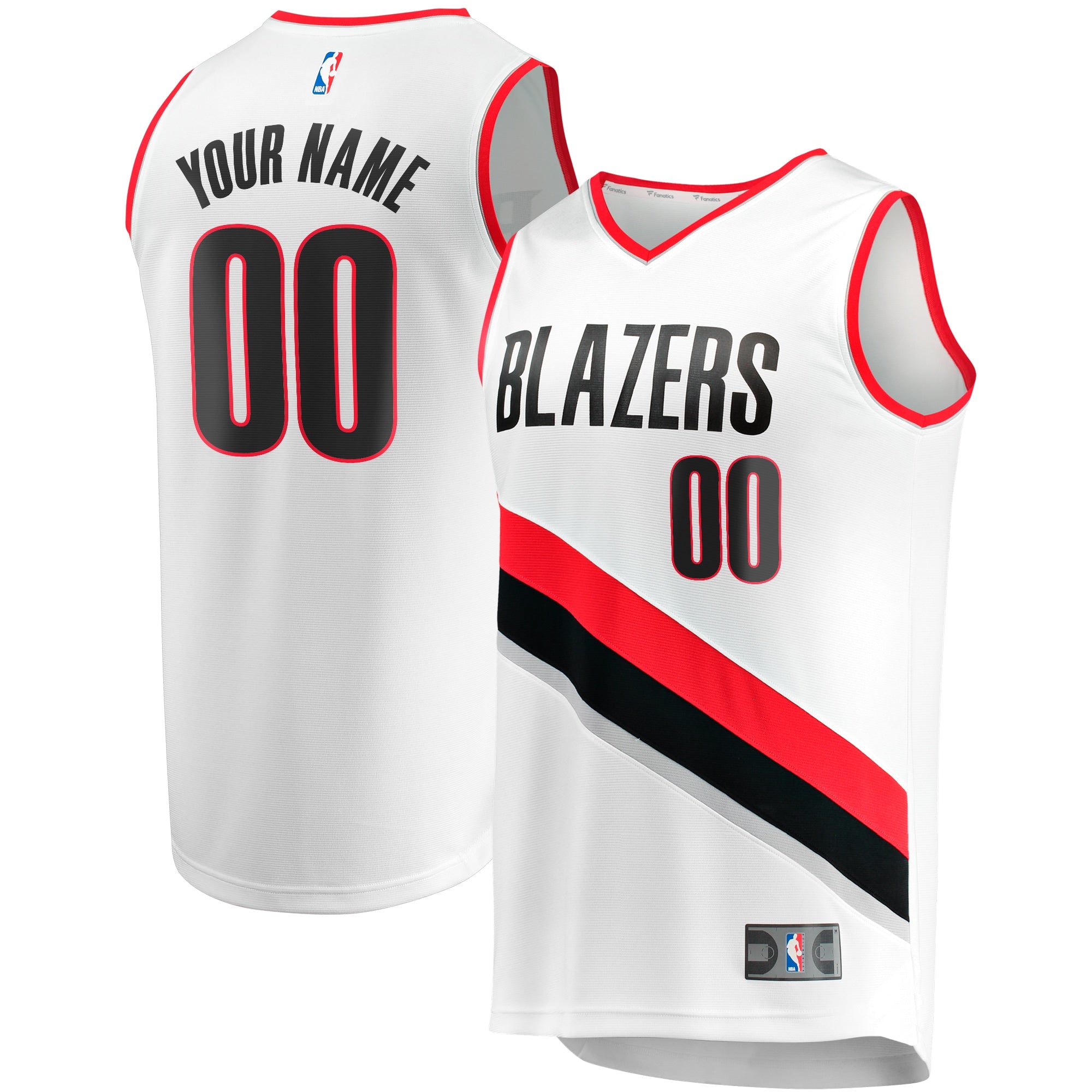 Portland Trail Blazers Fast Break Custom Replica Jersey - Association Edition - White Basketball TJS0561