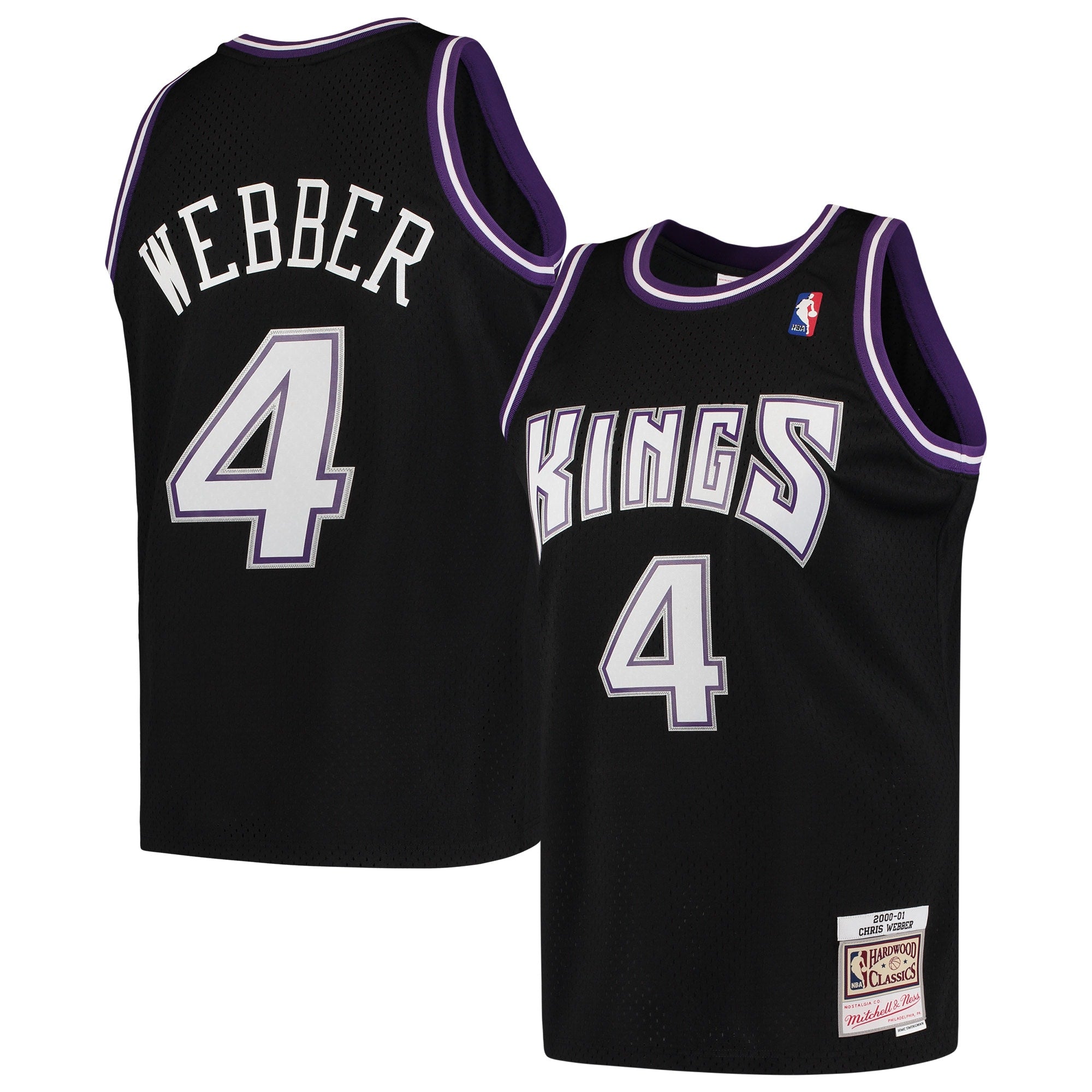Chris Webber Sacramento Kings M & N 2000/01 Hardwood Classics Swingman Jersey - Black Basketball TJS0549