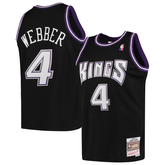Chris Webber Sacramento Kings M & N 2000/01 Hardwood Classics Swingman Jersey - Black Basketball TJS0549