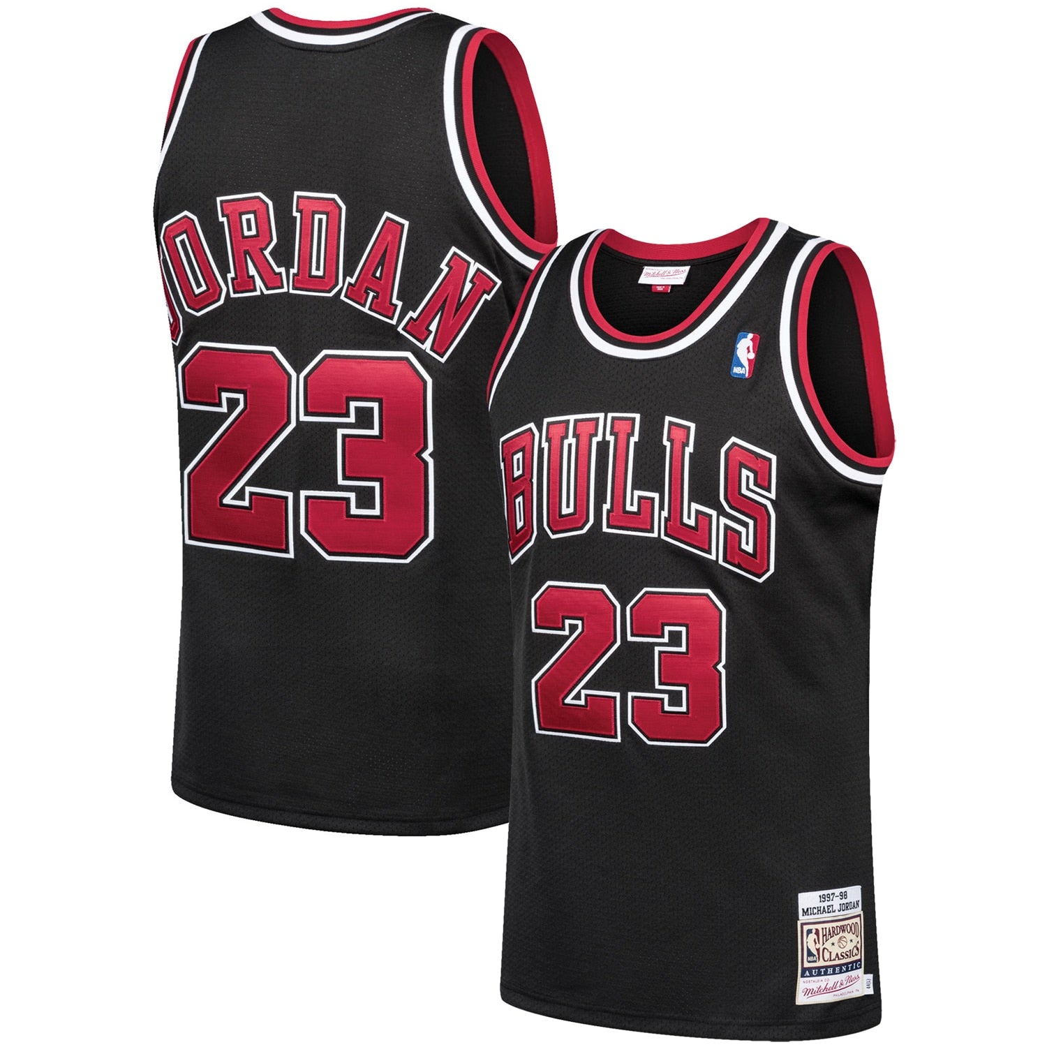 Michael Jordan Chicago Bulls M & N 1997/98 Hardwood Classics Jersey - Black Basketball TJS0533