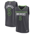 Anthony Edwards Minnesota Timberwolves Fast Break Replica Player Jersey - Statement Edition - Anthracite Basketball TJS0512