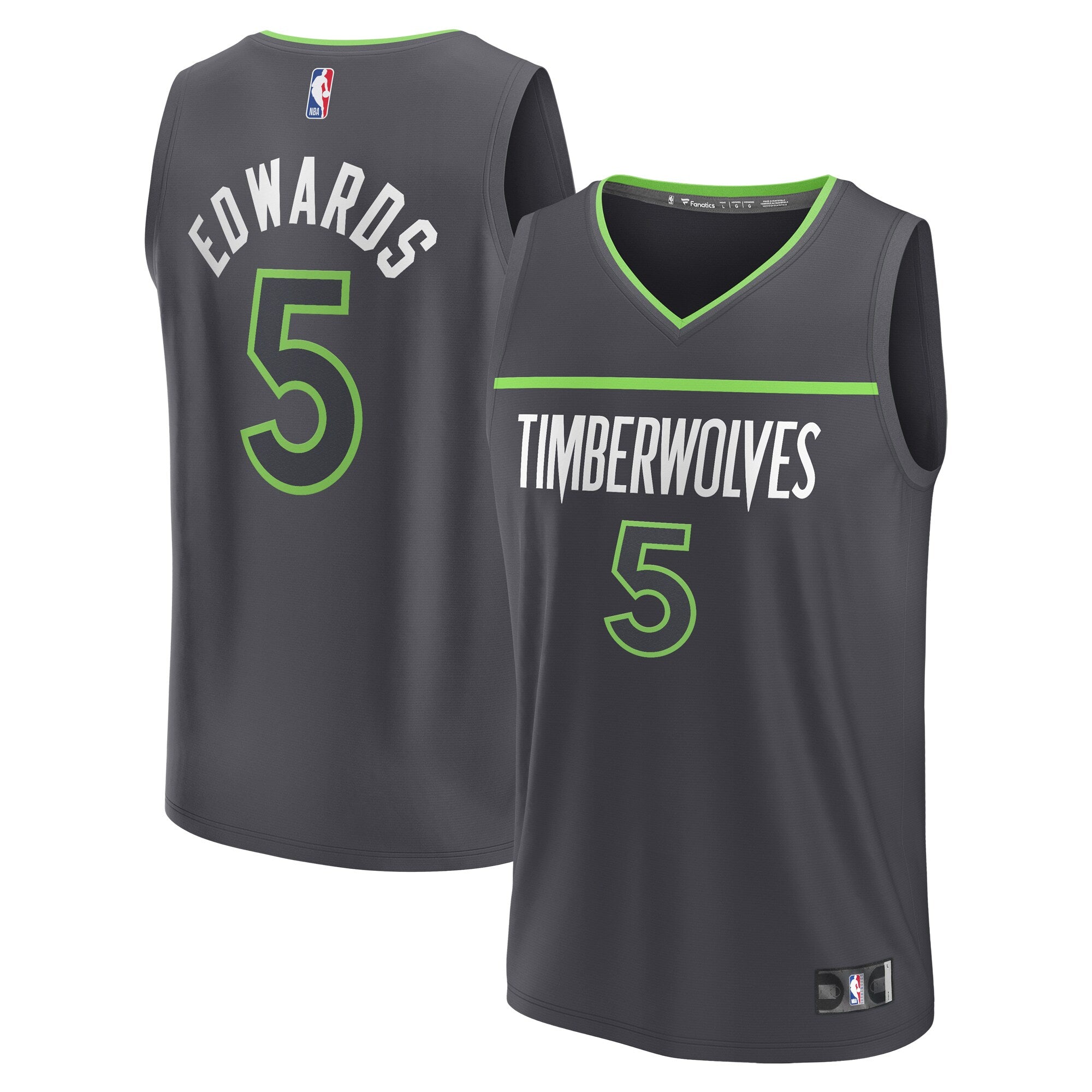 Anthony Edwards Minnesota Timberwolves Fast Break Replica Player Jersey - Statement Edition - Anthracite Basketball TJS0512