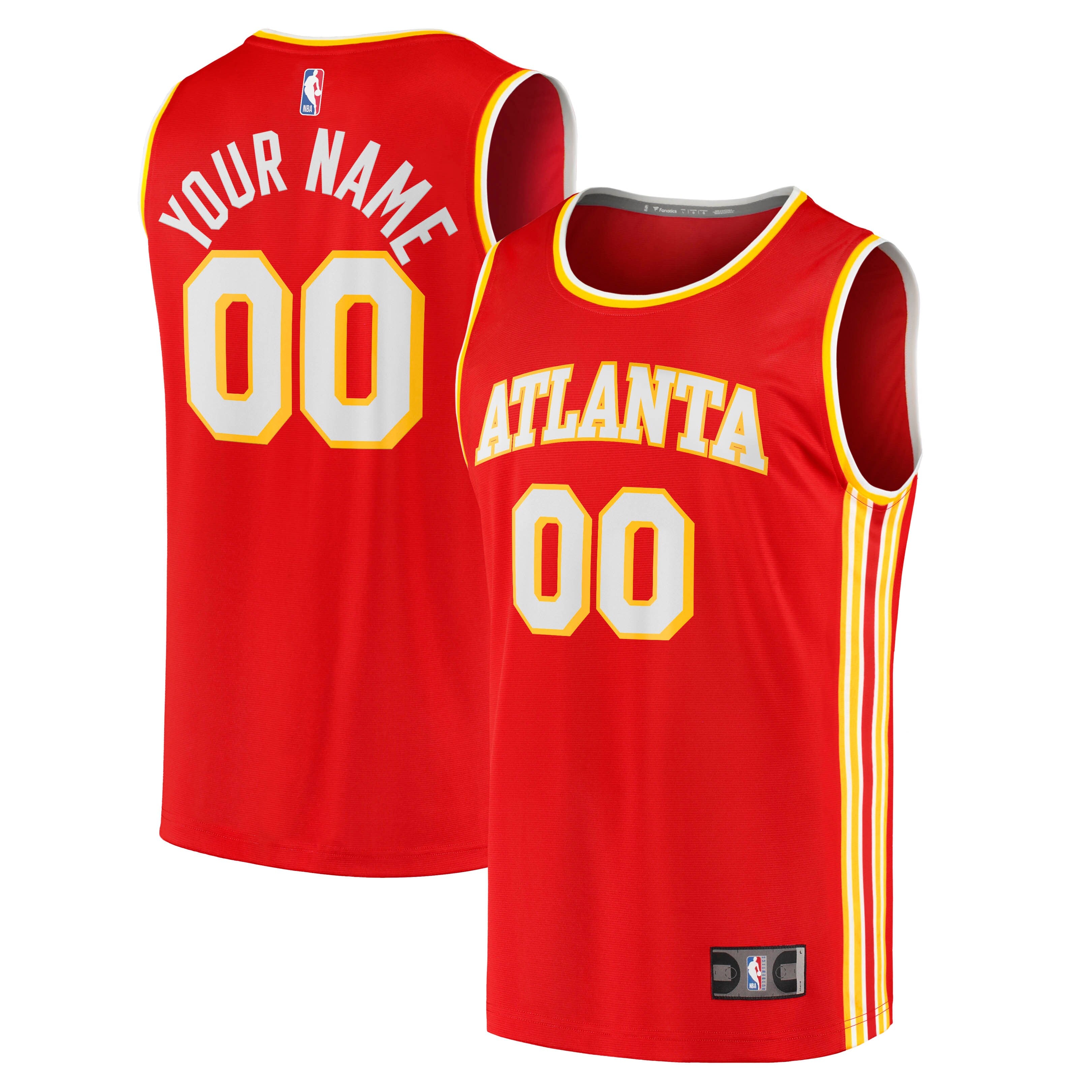 Atlanta Hawks Fast Break Replica Custom Jersey - Icon Edition - Red Basketball TJS0556