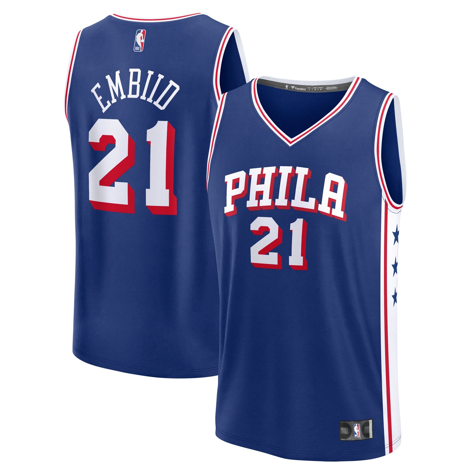 Joel Embiid Philadelphia 76ers Fast Break Replica Player Jersey - Icon Edition - Royal Basketball TJS0316
