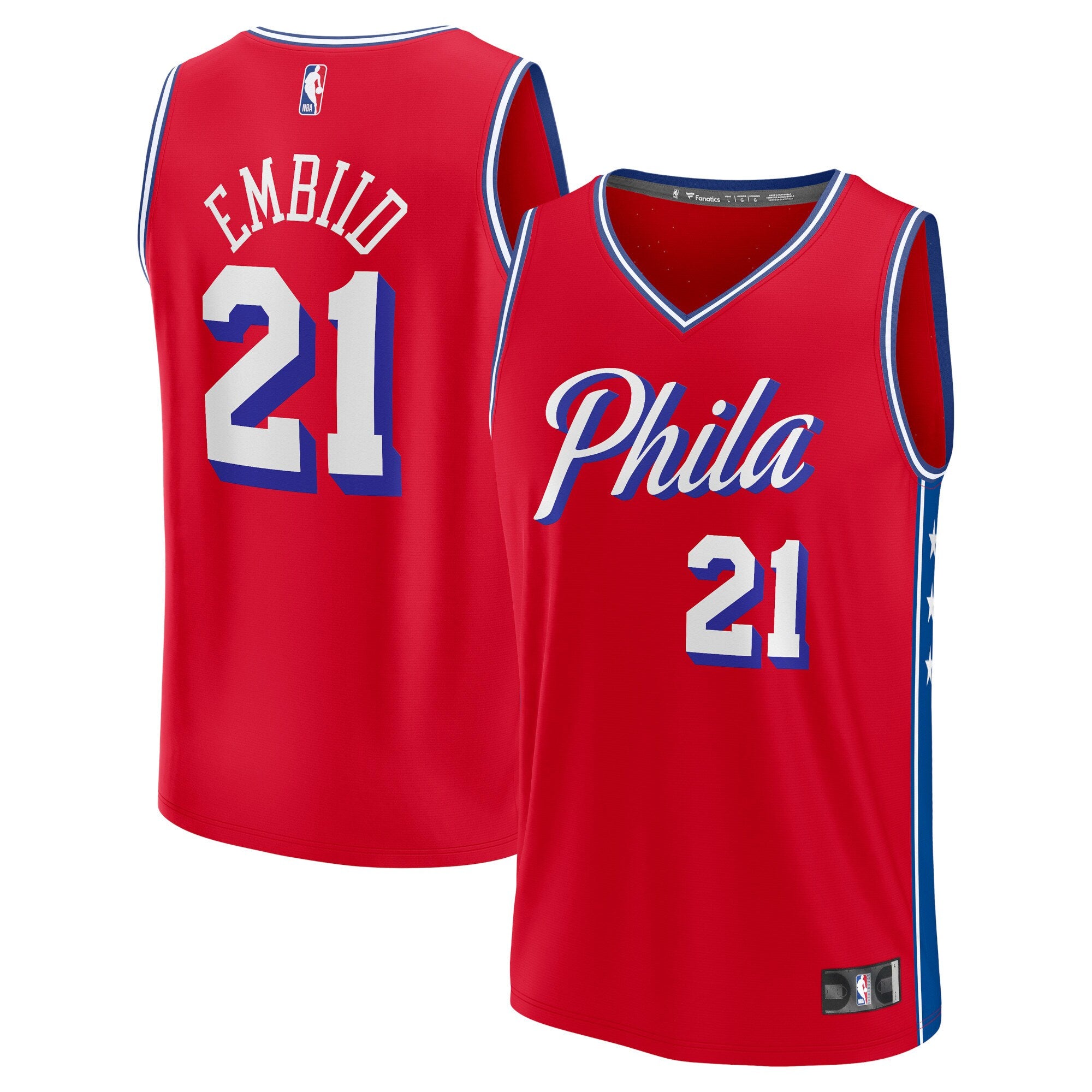 Joel Embiid Philadelphia 76ers Fast Break Replica Player Jersey - Statement Edition - Red Basketball TJS0485