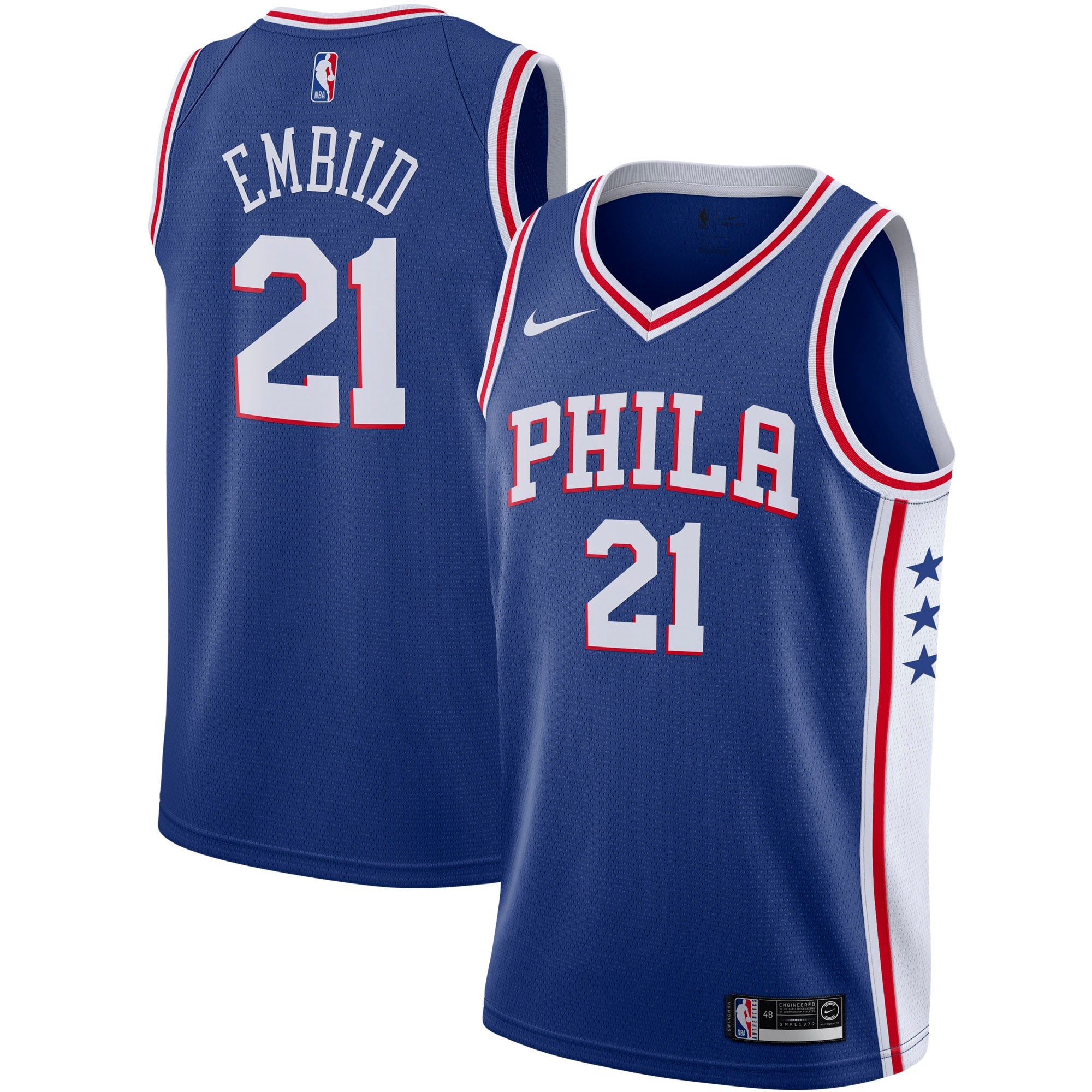 Joel Embiid Philadelphia 76ers 2019/2020 Swingman Jersey - Icon Edition - Royal Basketball TJS0558