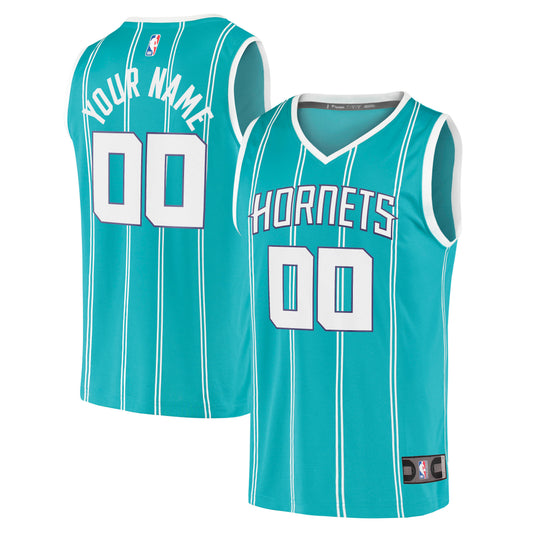 Charlotte Hornets Fast Break Replica Custom Jersey - Icon Edition - Teal Basketball TJS0585