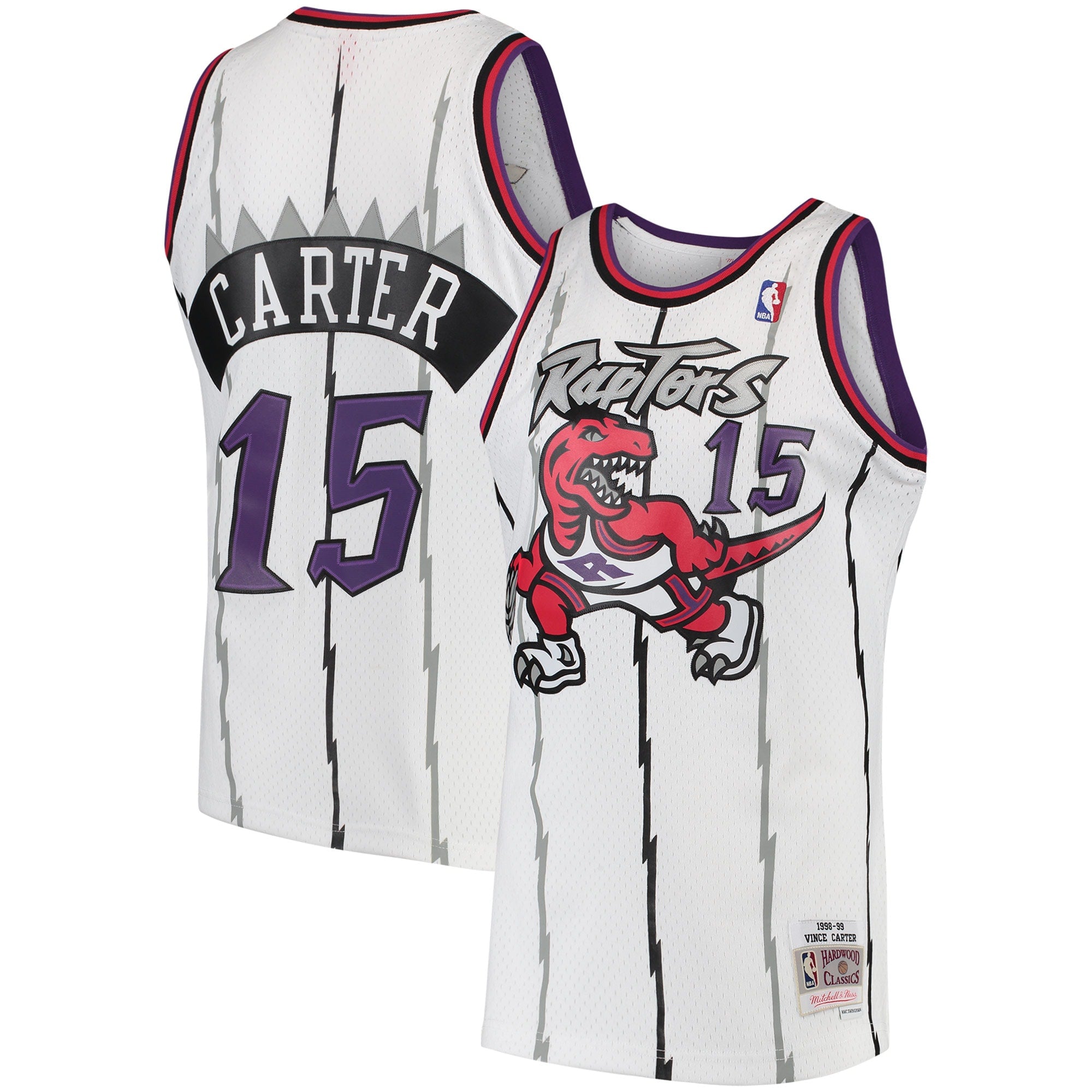 Vince Carter Toronto Raptors M & N 1998/99 Hardwood Classics Swingman Jersey - White Basketball TJS0580
