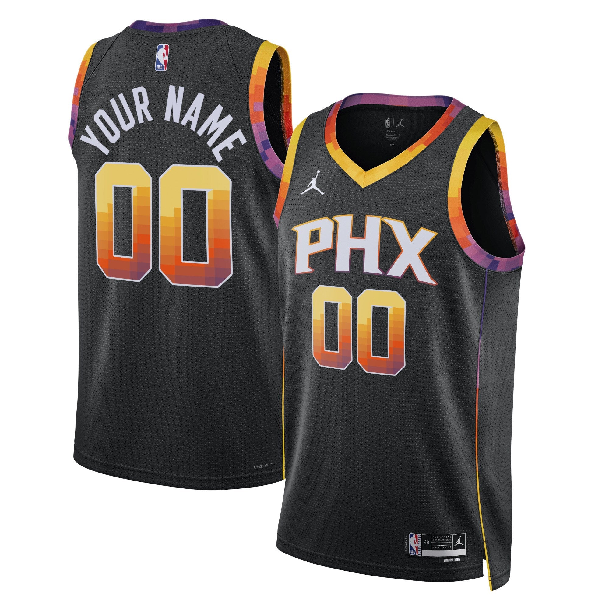 Phoenix Suns Jordan Brand Unisex 2022/23 Swingman Custom Jersey - Statement Edition - Black Basketball TJS0637