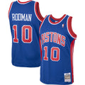 Dennis Rodman Detroit Pistons M & N 1988/89 Hardwood Classics Swingman Jersey - Royal Basketball TJS0650
