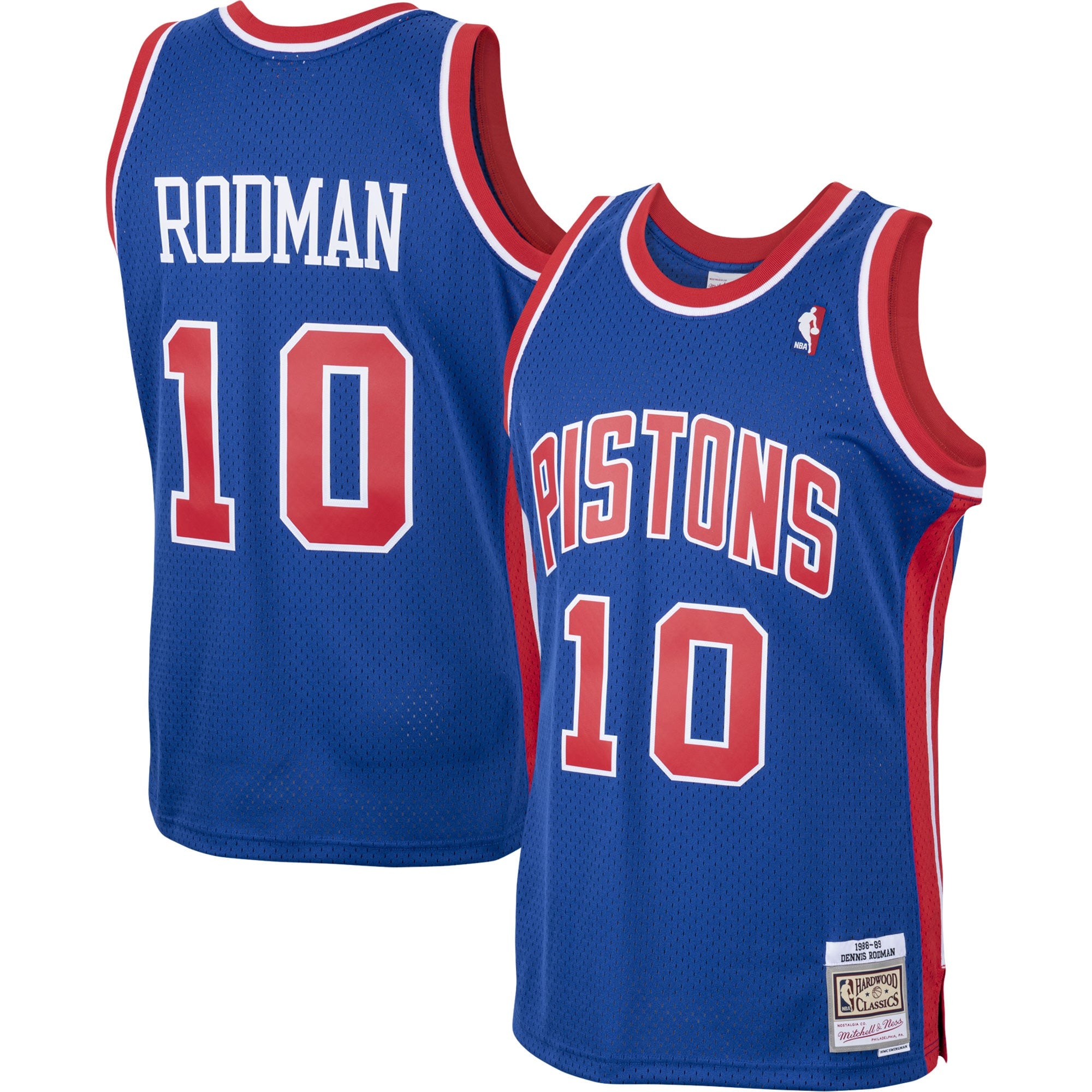 Dennis Rodman Detroit Pistons M & N 1988/89 Hardwood Classics Swingman Jersey - Royal Basketball TJS0650