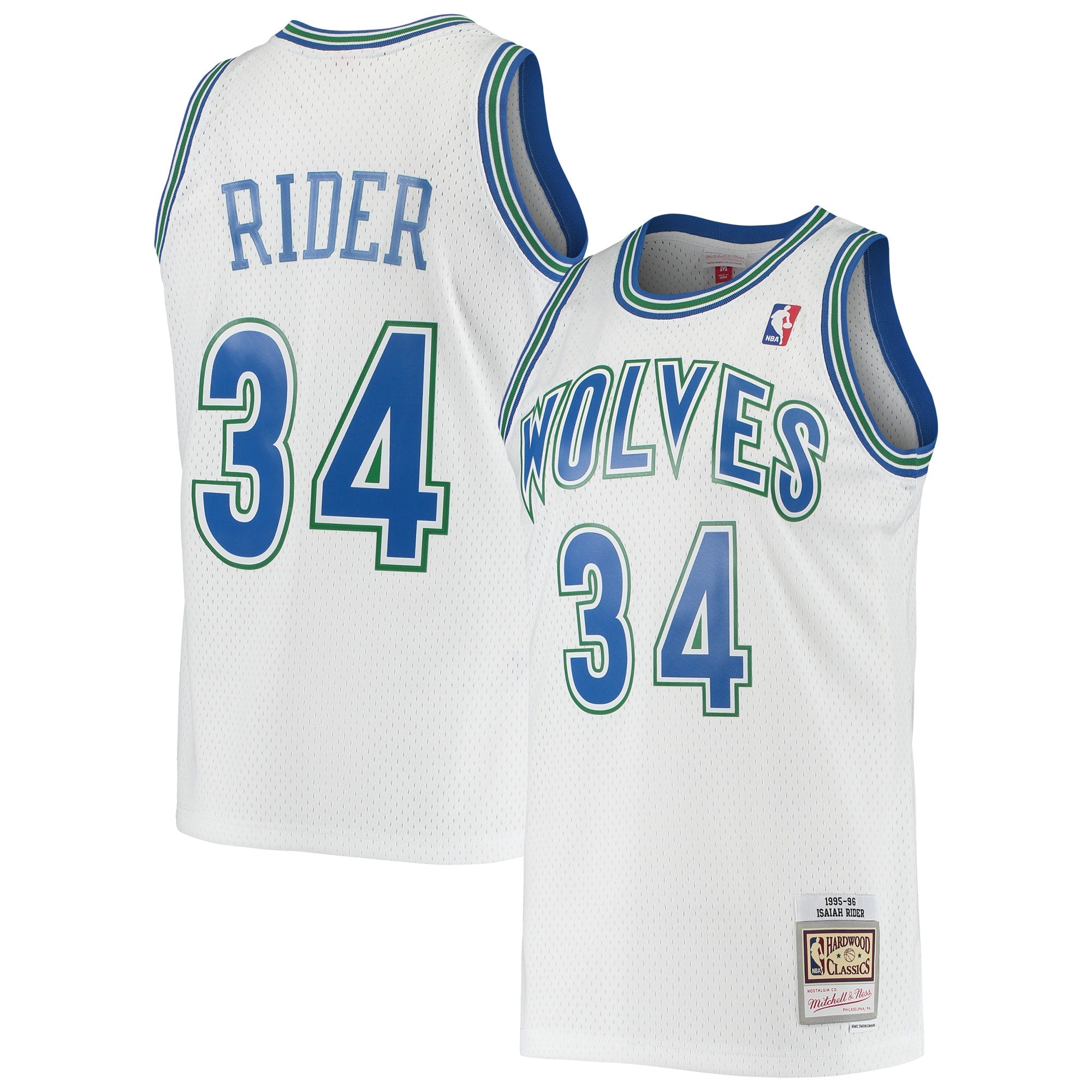 Isaiah Rider Minnesota Timberwolves M & N 1995/96 Hardwood Classics Swingman Jersey - White Basketball TJS0590