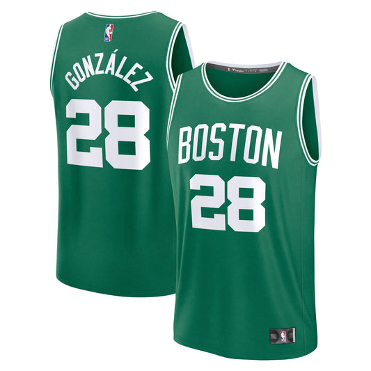 Hugo Gonzalez Boston Celtics 2025 Draft First Round Pick Fast Break Replica Jersey - Icon Edition - Kelly Green Basketball TJS0631