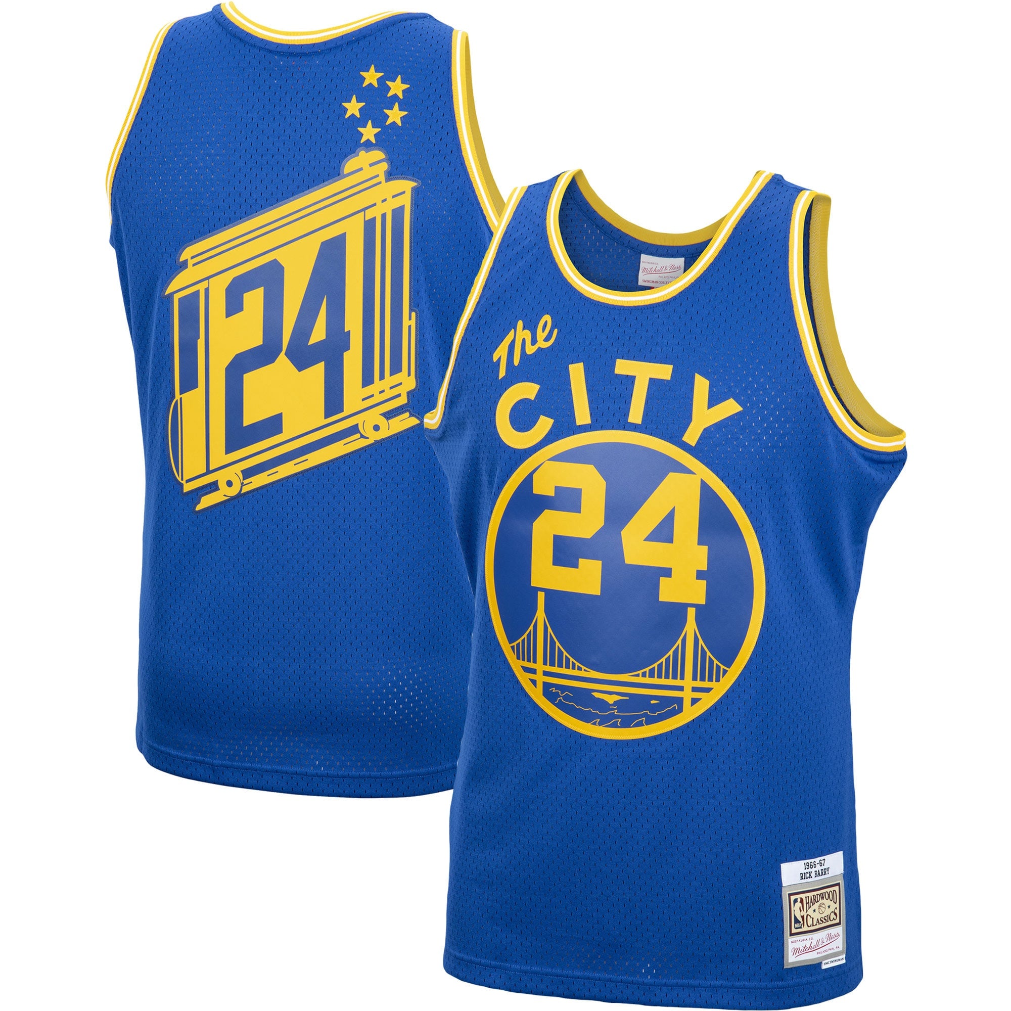 Rick Barry Golden State Warriors M & N 1966/67 Hardwood Classics Swingman Jersey - Royal Basketball TJS0578