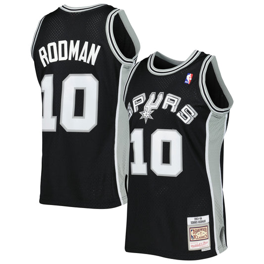 Dennis Rodman San Antonio Spurs M & N 1993/94 Hardwood Classics Swingman Jersey - Black Basketball TJS0602