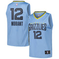Ja Morant Memphis Grizzlies Fast Break Replica Player Jersey - Statement Edition - Light Blue Basketball TJS0644