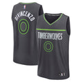 Donte DiVincenzo Minnesota Timberwolves Fast Break Replica Player Jersey - Statement Edition - Charcoal Basketball TJS0599