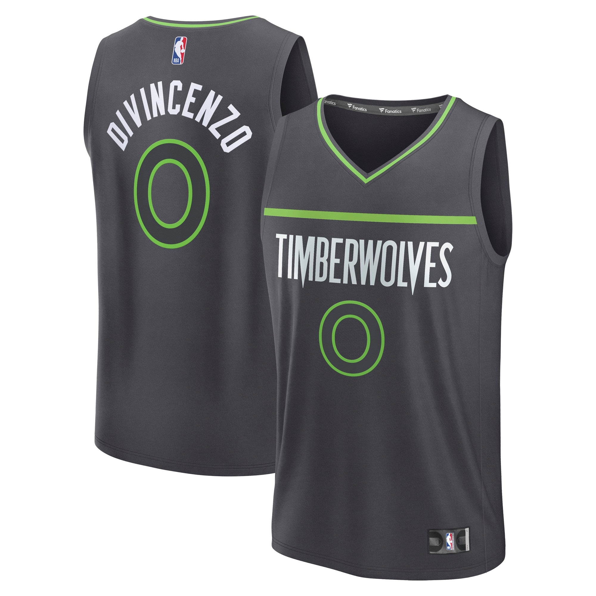 Donte DiVincenzo Minnesota Timberwolves Fast Break Replica Player Jersey - Statement Edition - Charcoal Basketball TJS0599