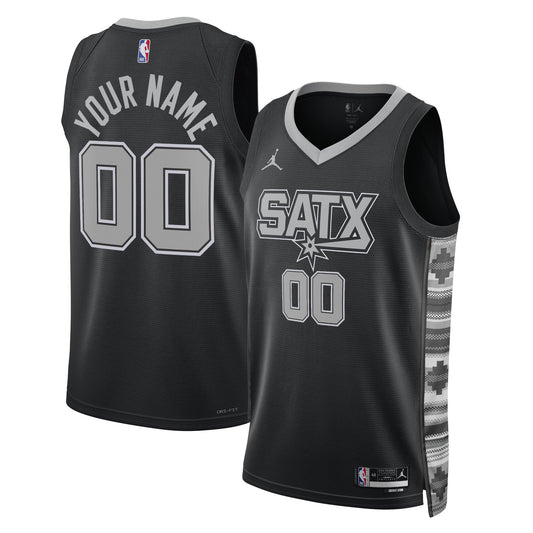 San Antonio Spurs Jordan Brand Unisex 2022/23 Swingman Custom Jersey - Statement Edition - Black Basketball TJS0582