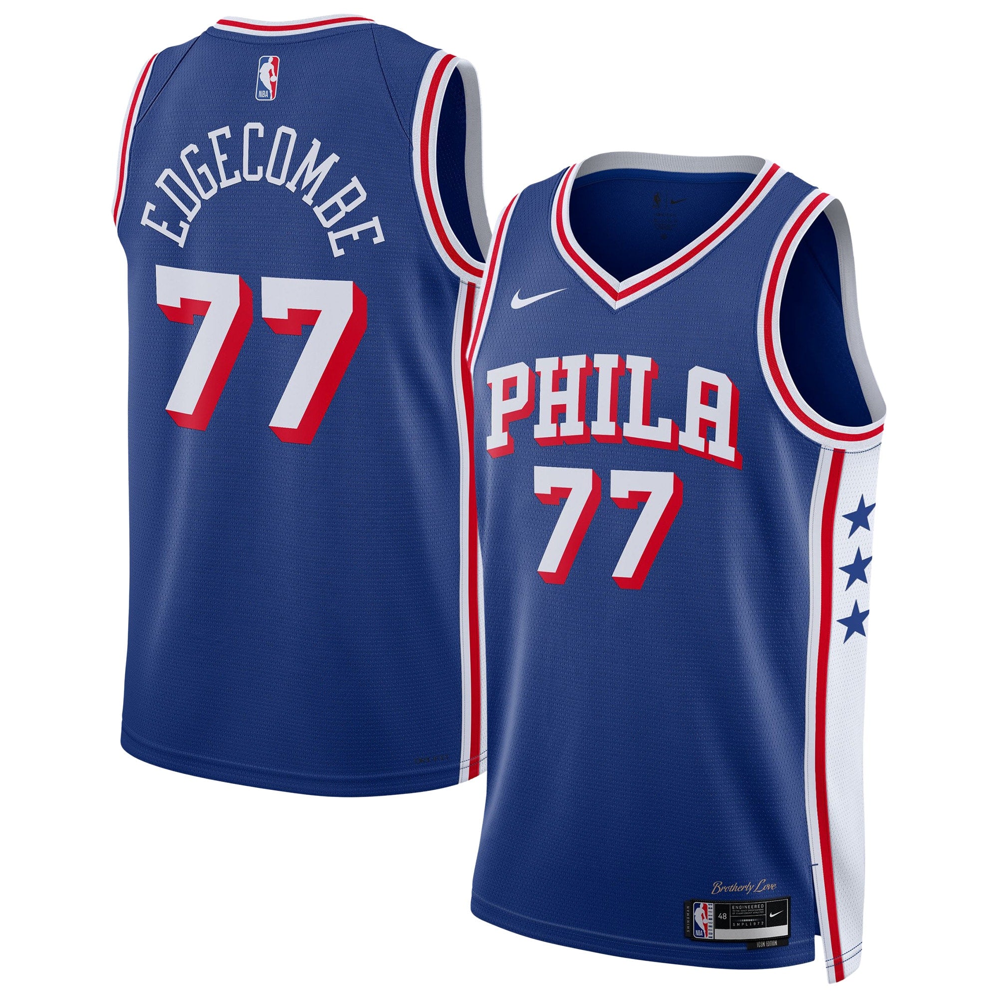 VJ Edgecombe Philadelphia 76ers Unisex Swingman Jersey - Icon Edition - Royal Basketball TJS0666