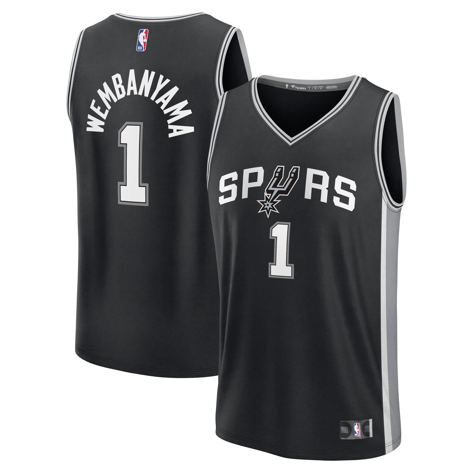 Victor Wembanyama San Antonio Spurs Fast Break Replica Player Jersey - Icon Edition - Black Basketball TJS0649