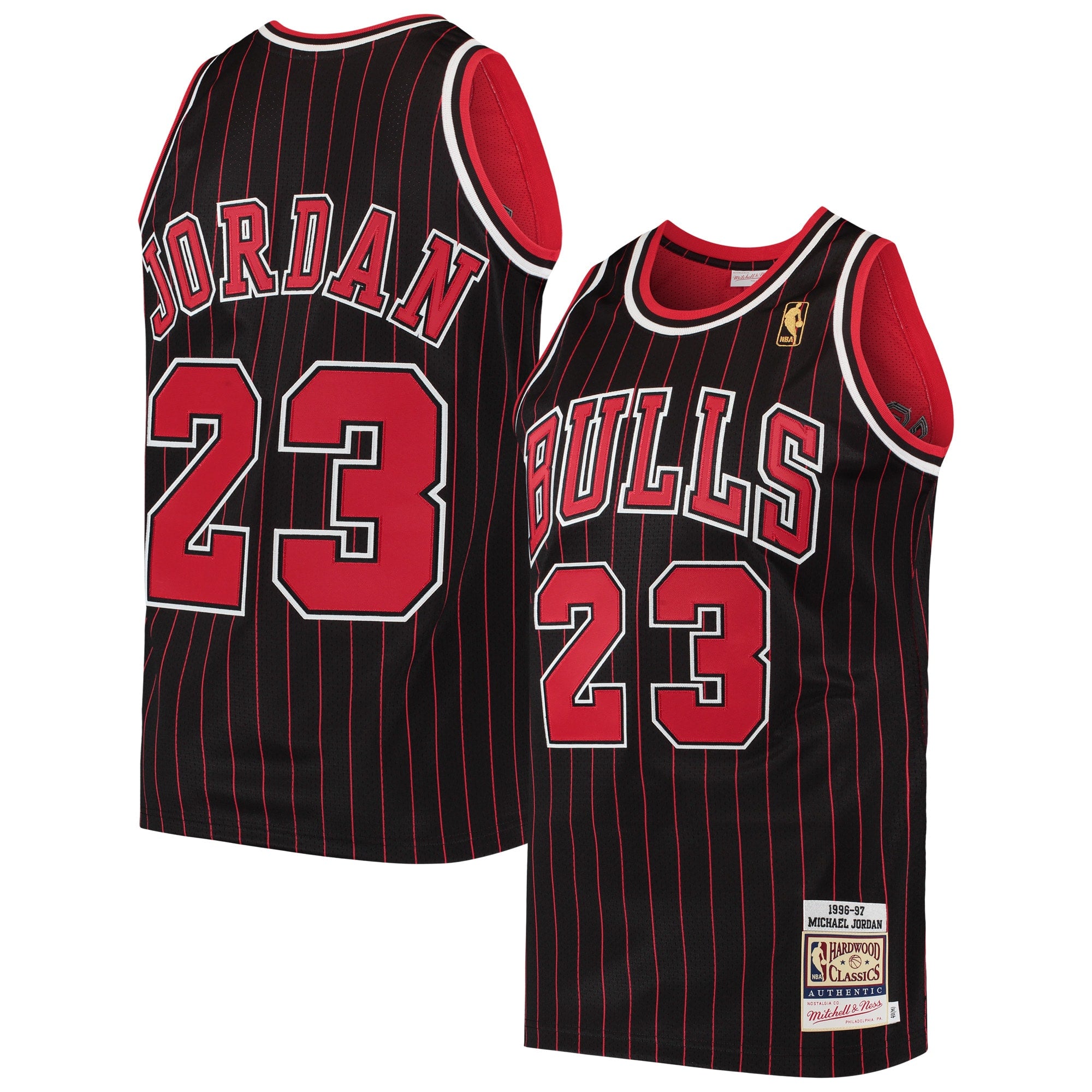 Michael Jordan Chicago Bulls M & N 1996/97 Hardwood Classics Jersey - Black Basketball TJS0664