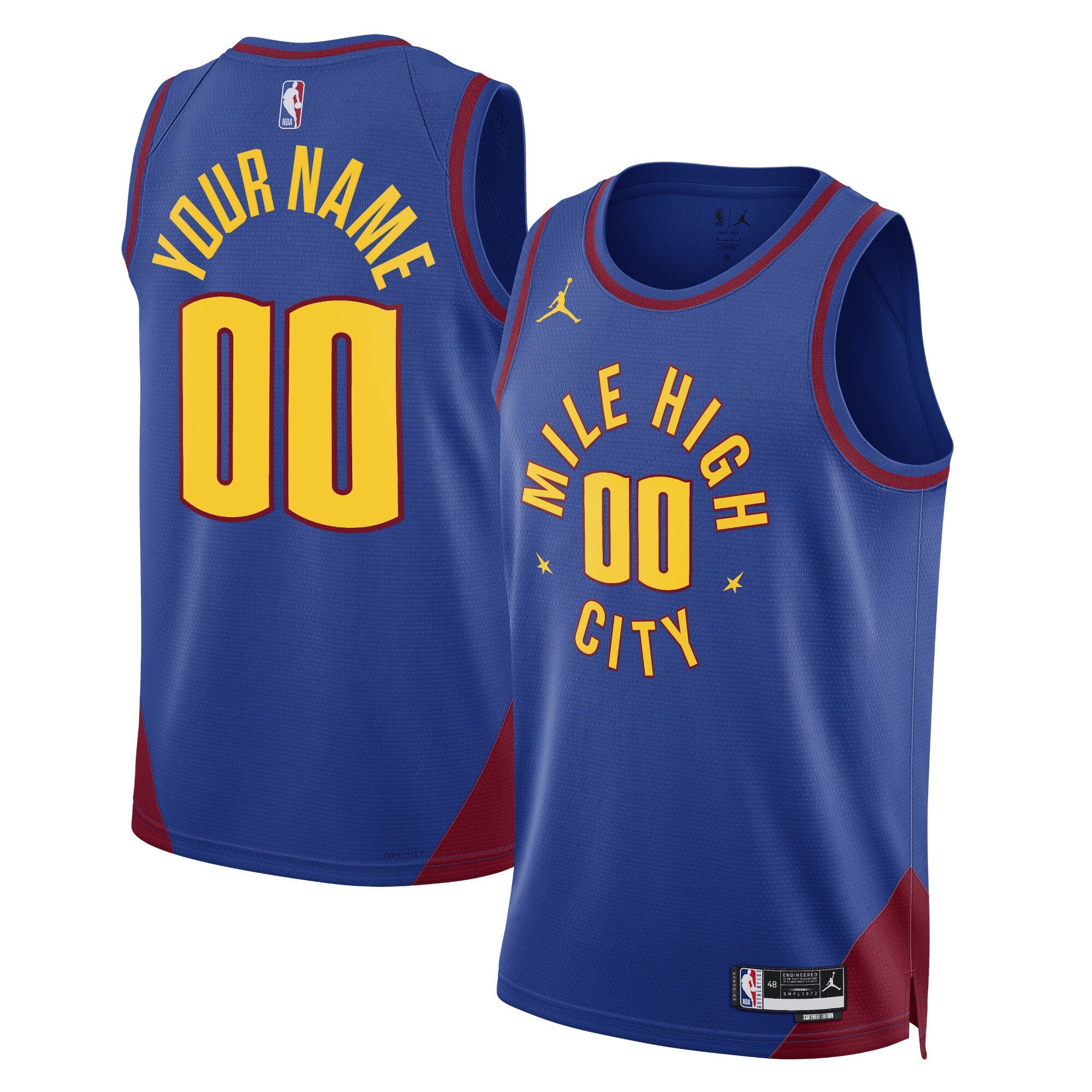 Denver Nuggets Jordan Brand Unisex 2022/23 Swingman Custom Jersey - Statement Edition - Blue Basketball TJS0626