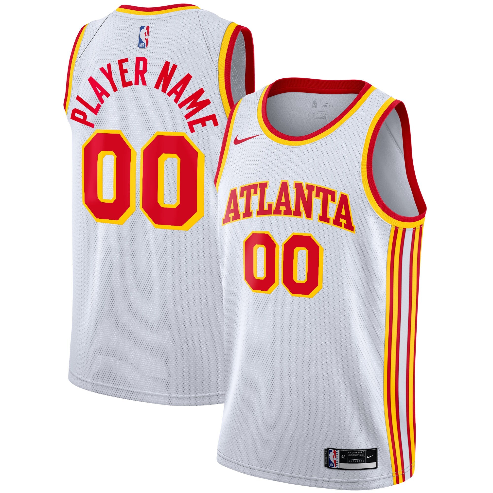 Atlanta Hawks 2020/21 Swingman Custom Jersey - Association Edition - White Basketball TJS0588