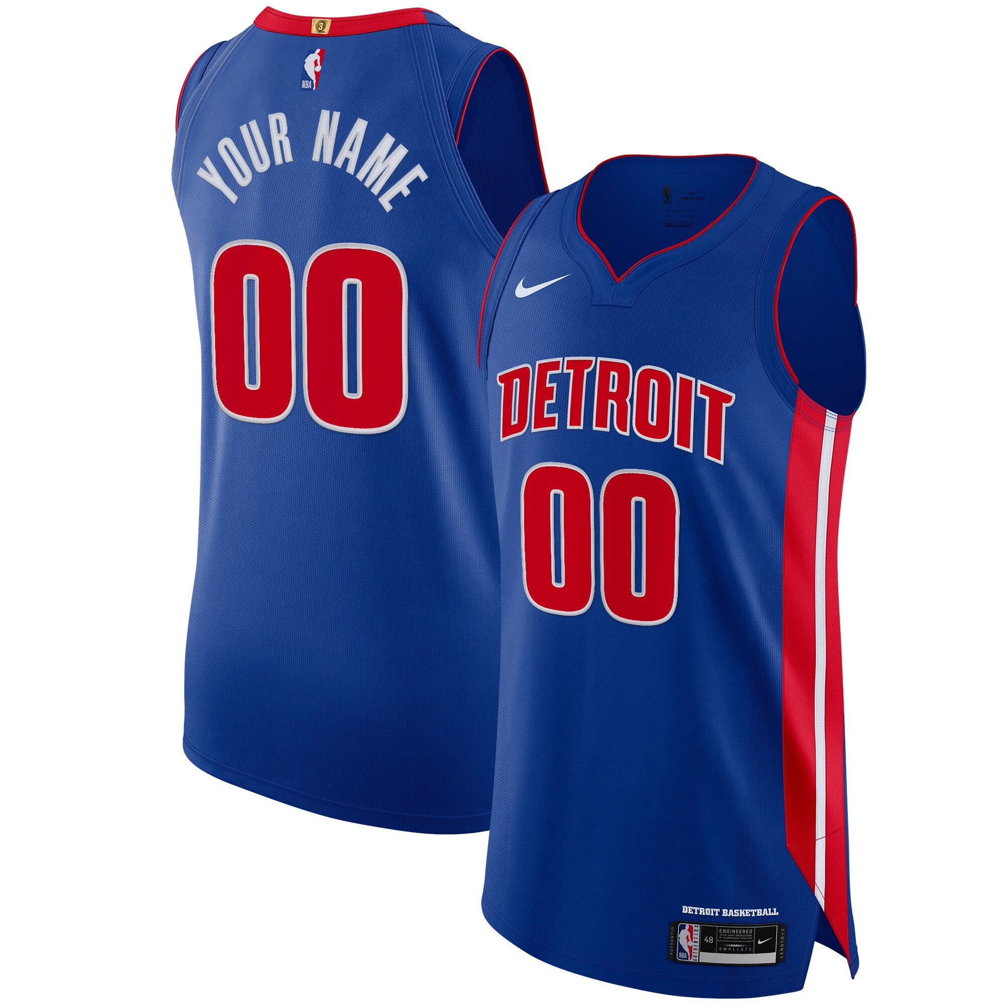 Detroit Pistons Custom Jersey Blue - Icon Edition Basketball TJS0640