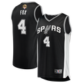 De'Aaron Fox San Antonio Spurs 2026 Finals Patch Fast Break Jersey - Icon Edition - Black Basketball TJS0587