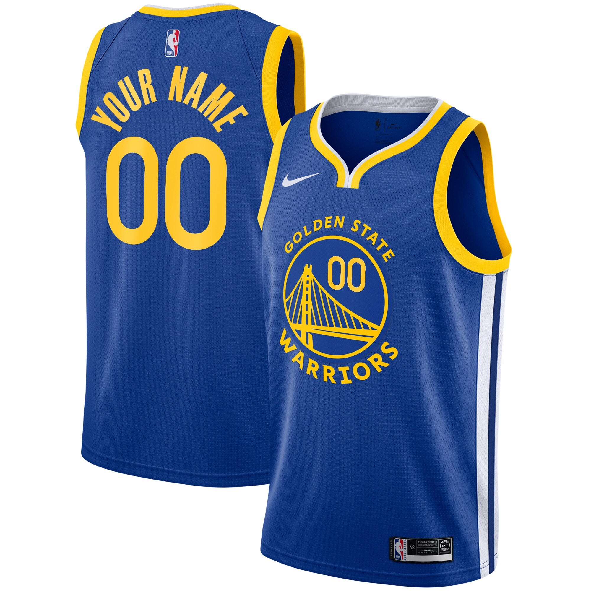 Golden State Warriors Unisex 2019/20 Custom Swingman Jersey - Royal - Icon Edition Basketball TJS0593