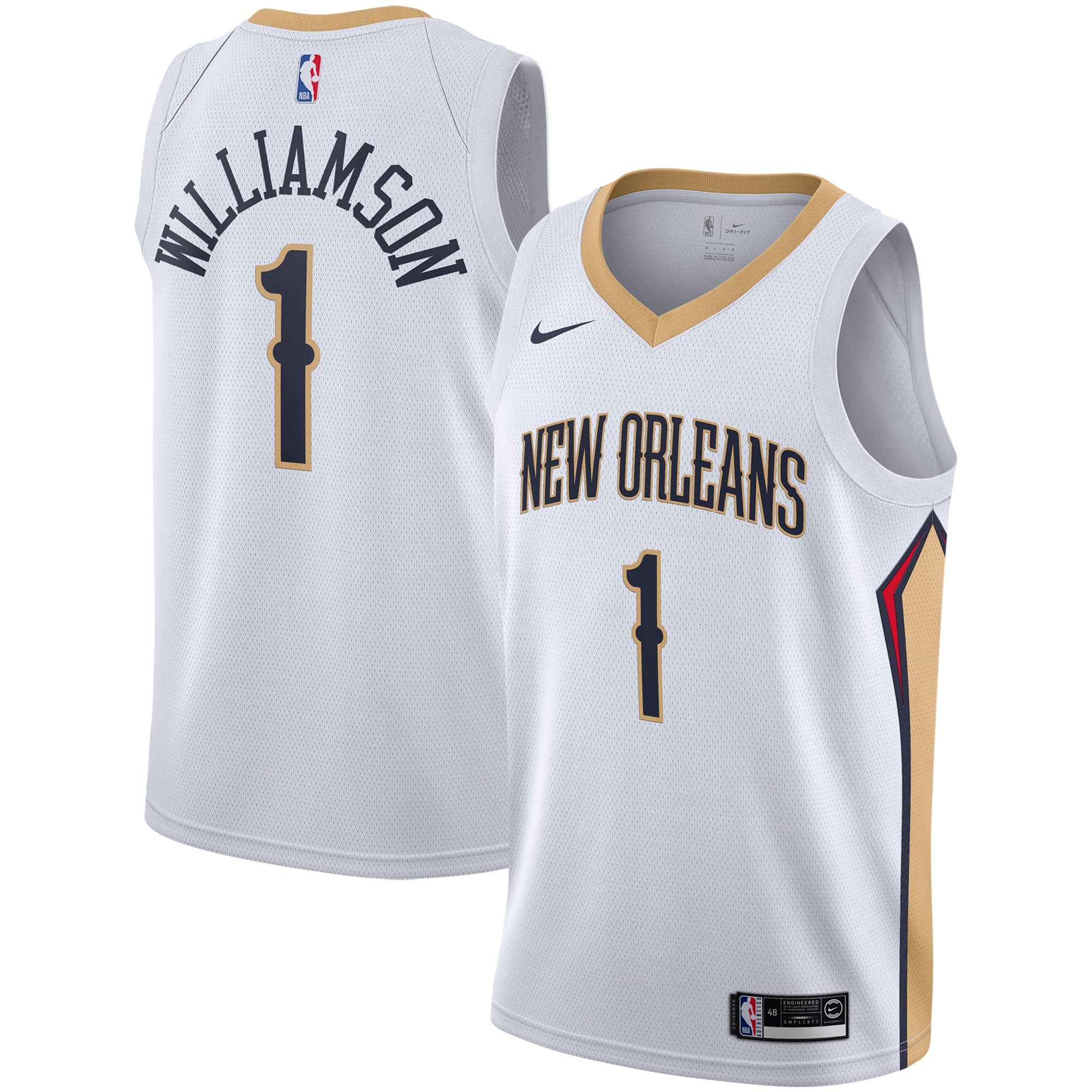 Zion Williamson New Orleans Pelicans 2019/2020 Swingman Jersey - Association Edition - White Basketball TJS0662
