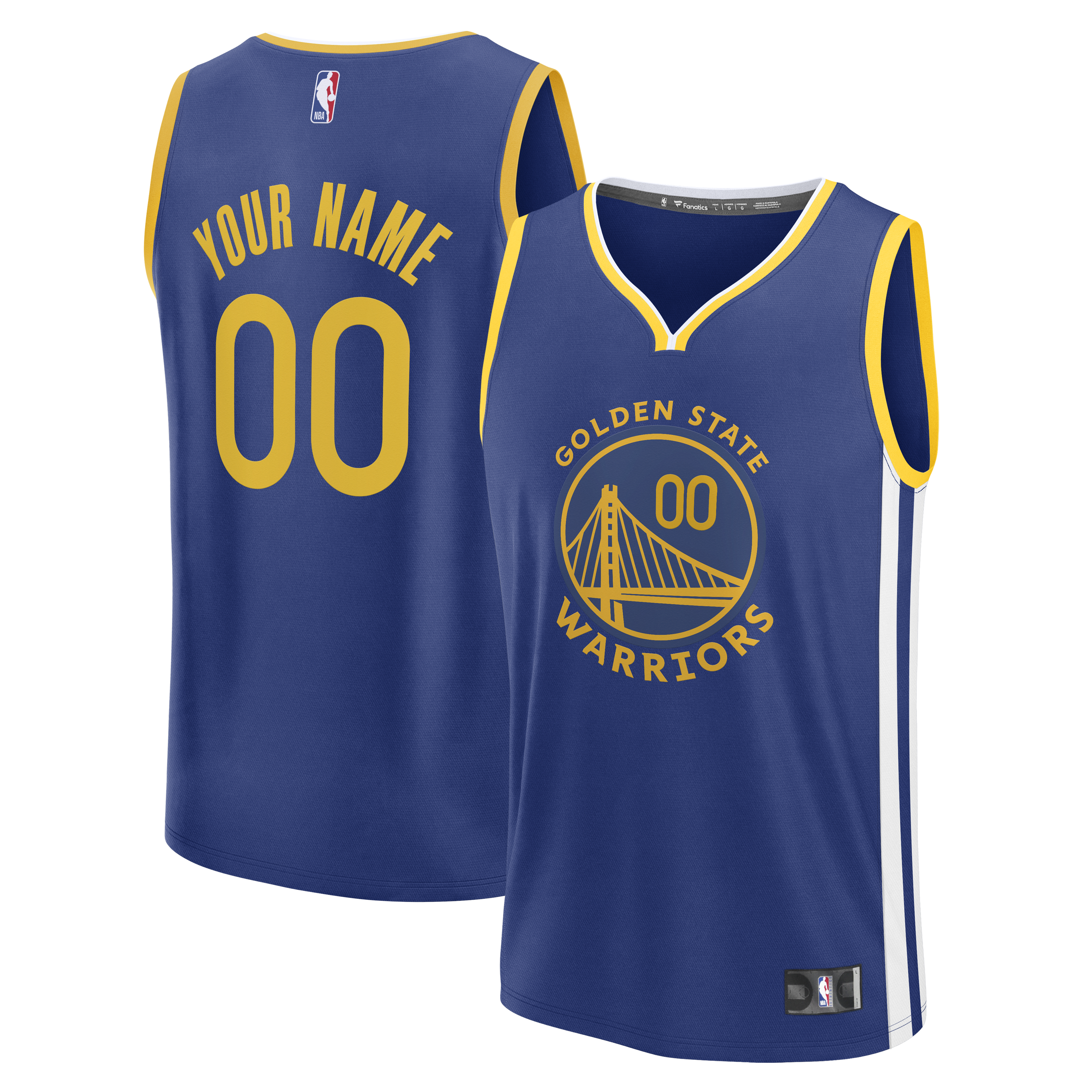 Golden State Warriors Fast Break Custom Jersey - Icon Edition - Royal Basketball TJS0614