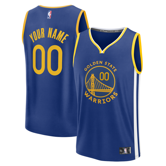 Golden State Warriors Fast Break Custom Jersey - Icon Edition - Royal Basketball TJS0614