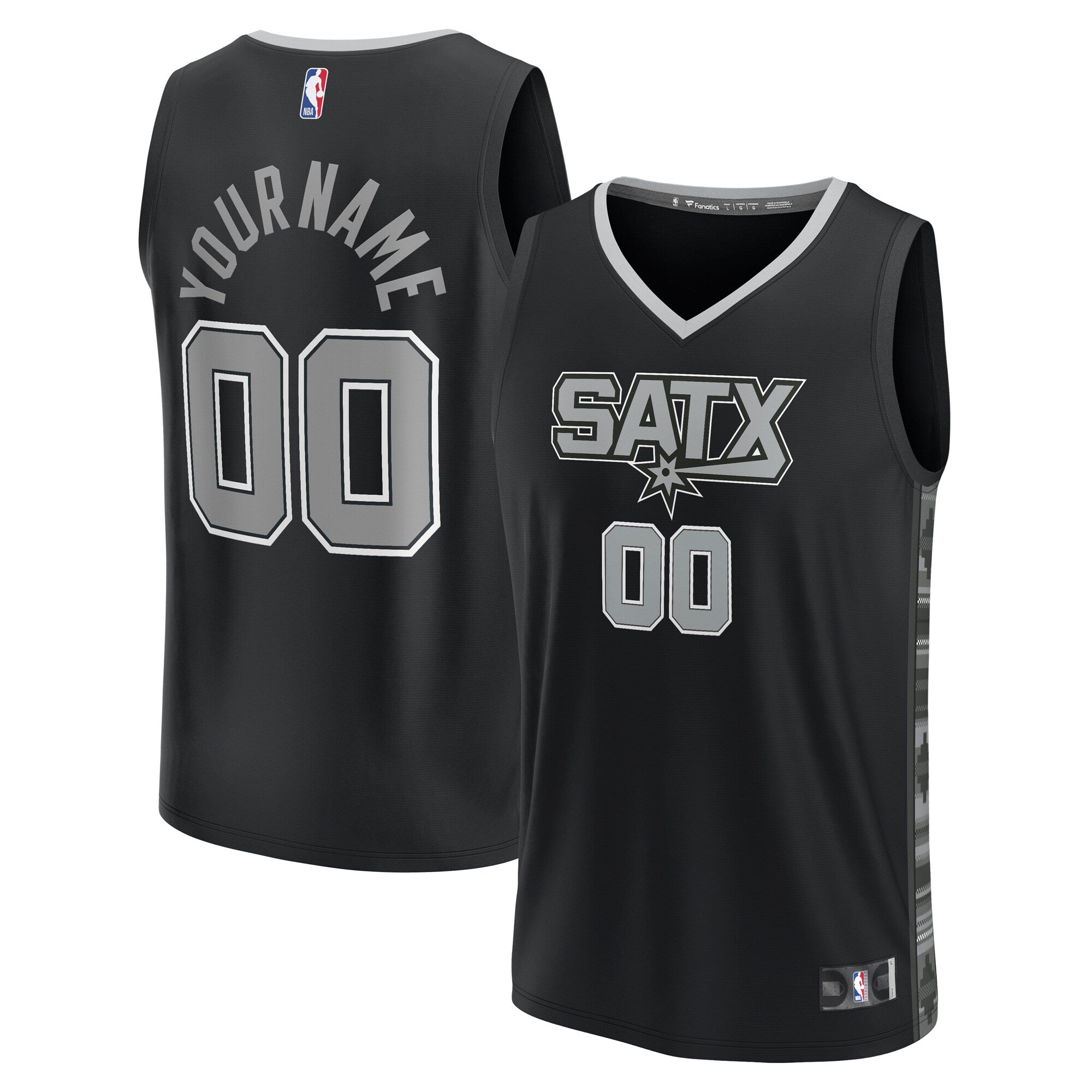 San Antonio Spurs Fast Break Custom Replica Jersey - Black - Statement Edition Basketball TJS0586