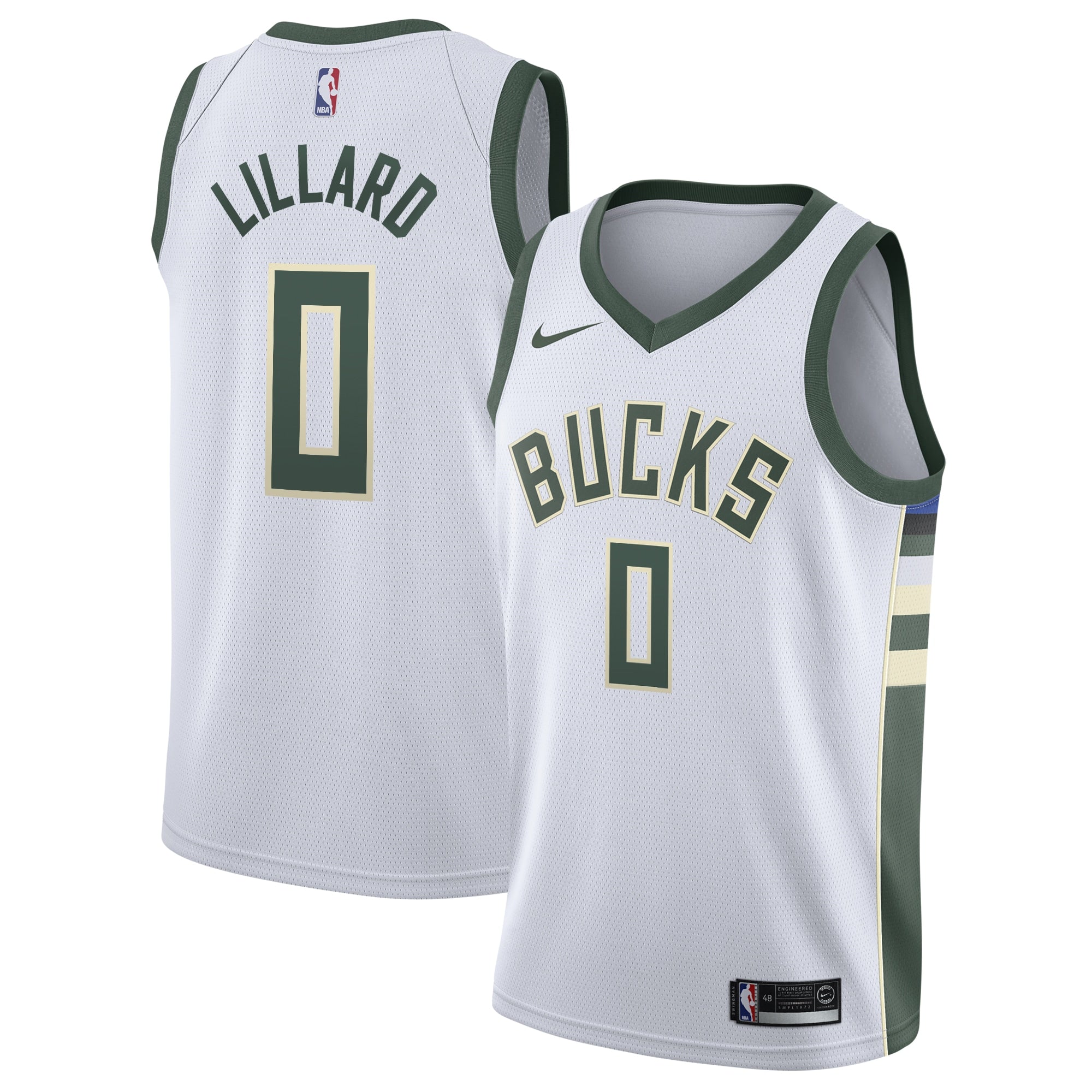 Damian Lillard Milwaukee Bucks Unisex Swingman Player Jersey - Association Edition - White Basketball TJS0648