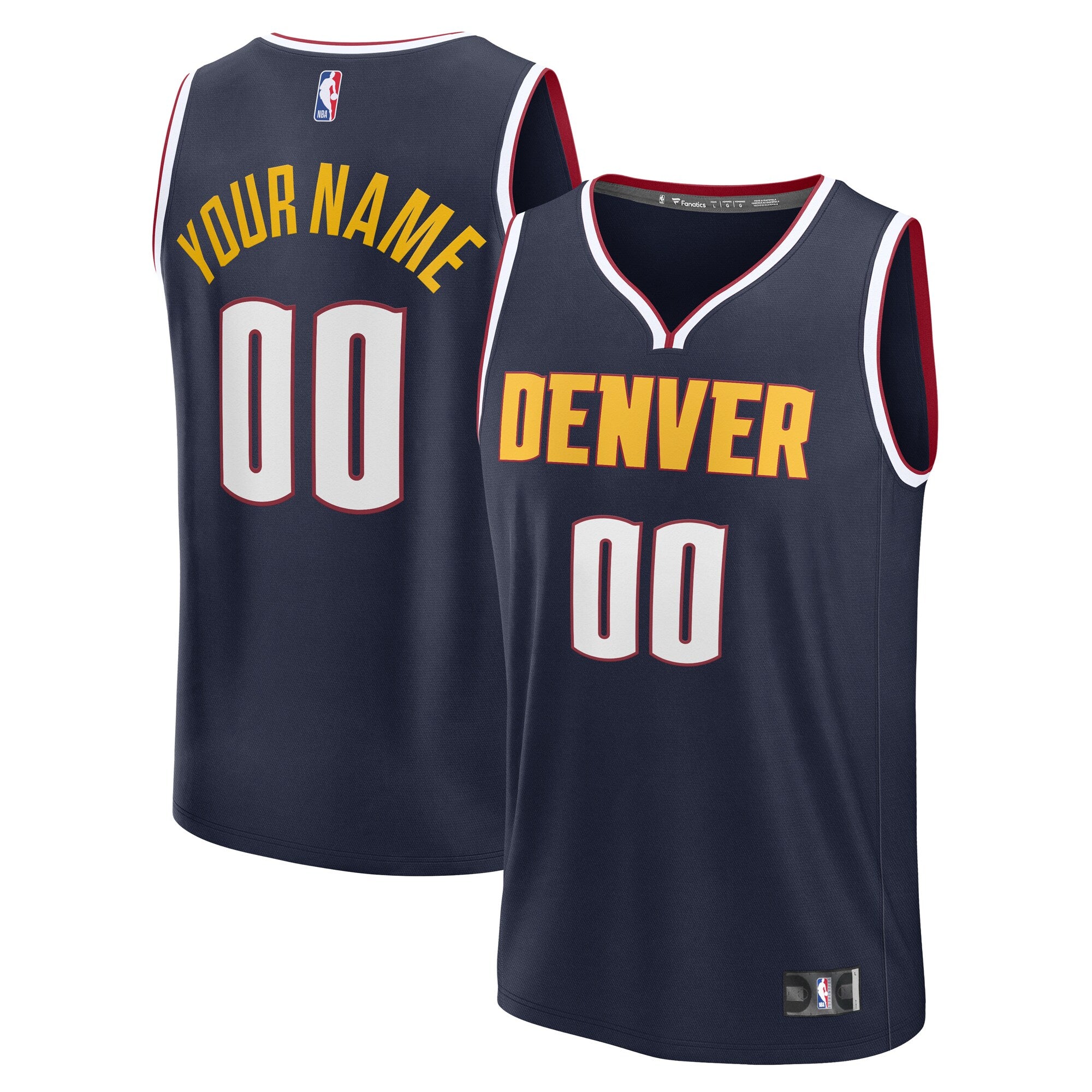 Denver Nuggets Fast Break Custom Jersey - Icon Edition - Navy Basketball TJS0693