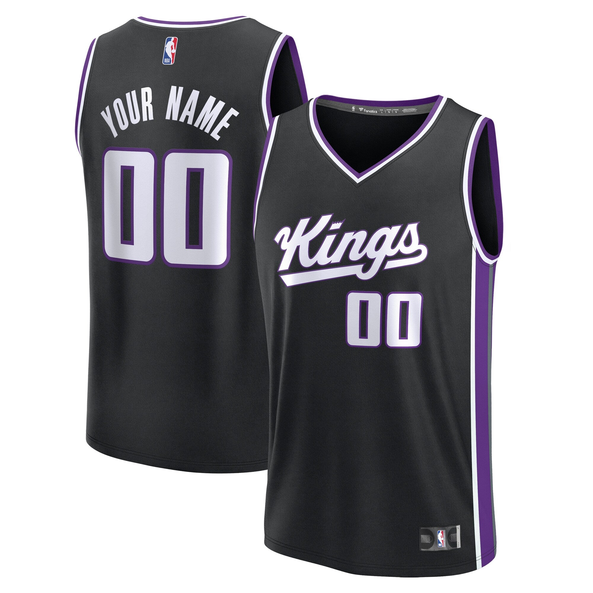 Sacramento Kings Fast Break Custom Jersey - Icon Edition - Black Basketball TJS0781