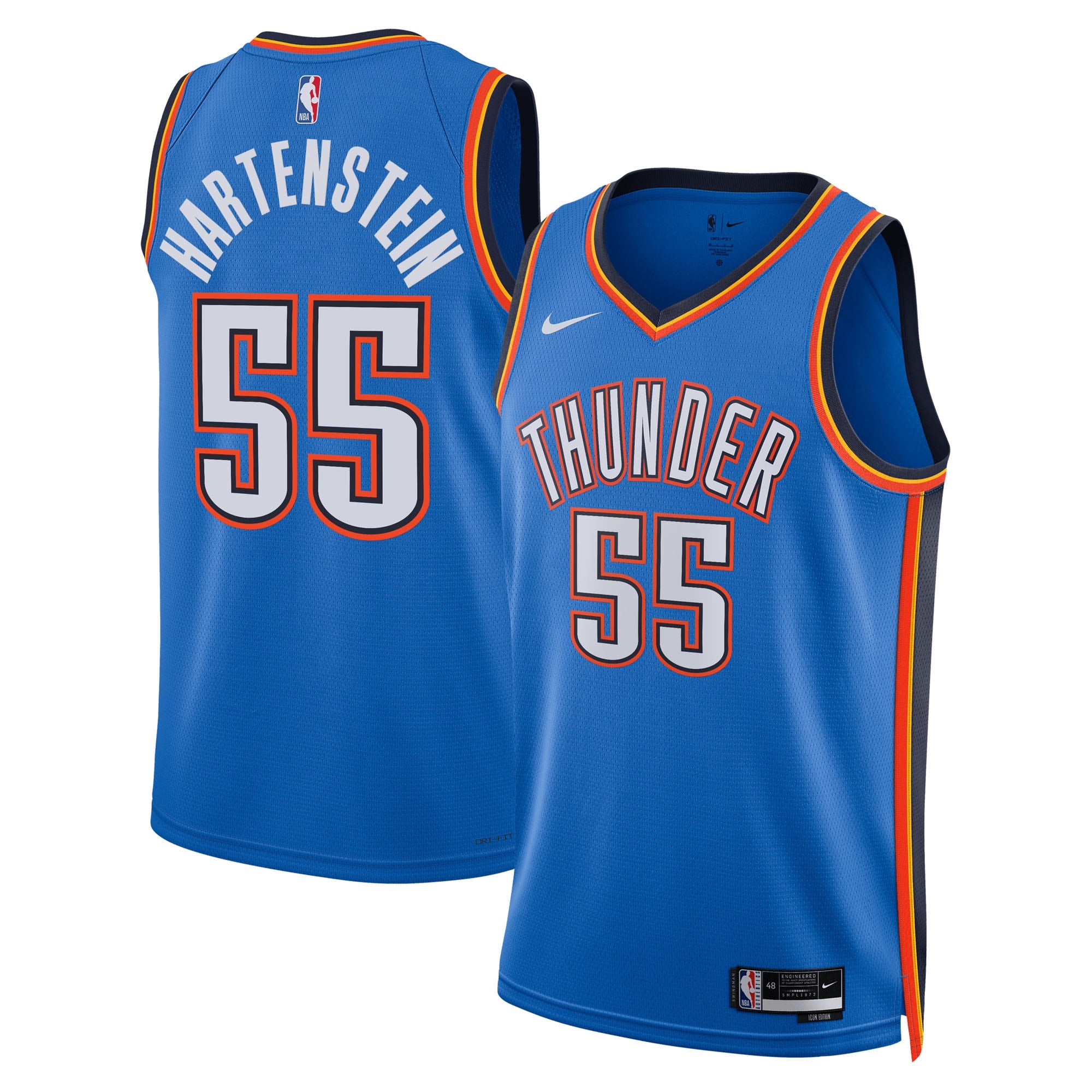 Isaiah Hartenstein Oklahoma City Thunder Unisex Swingman Player Jersey - Icon Edition - Blue Basketball TJS0856
