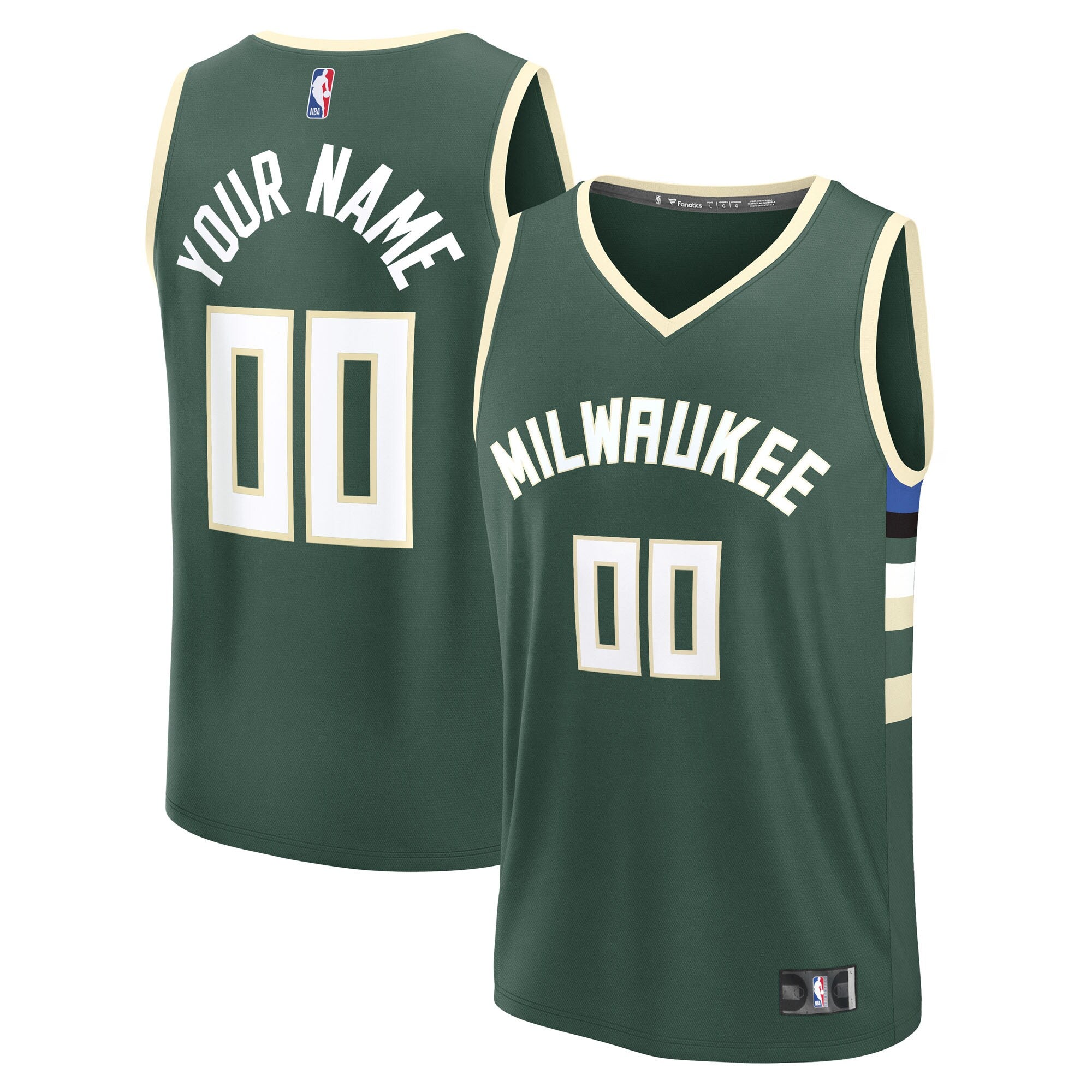 Milwaukee Bucks Fast Break Custom Jersey - Icon Edition - Green Basketball TJS0832
