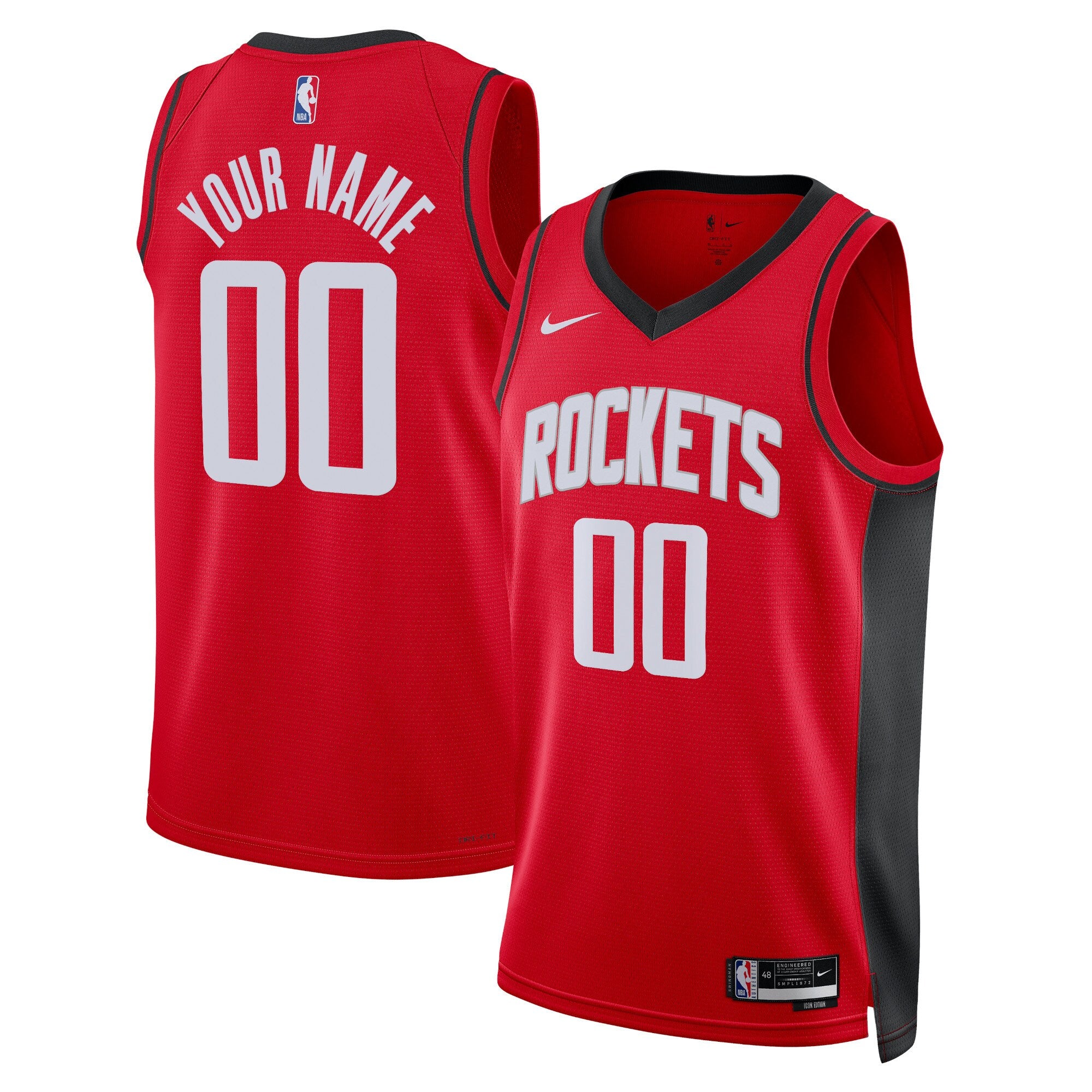 Houston Rockets Unisex Swingman Custom Jersey Red - Icon Edition Basketball TJS0792