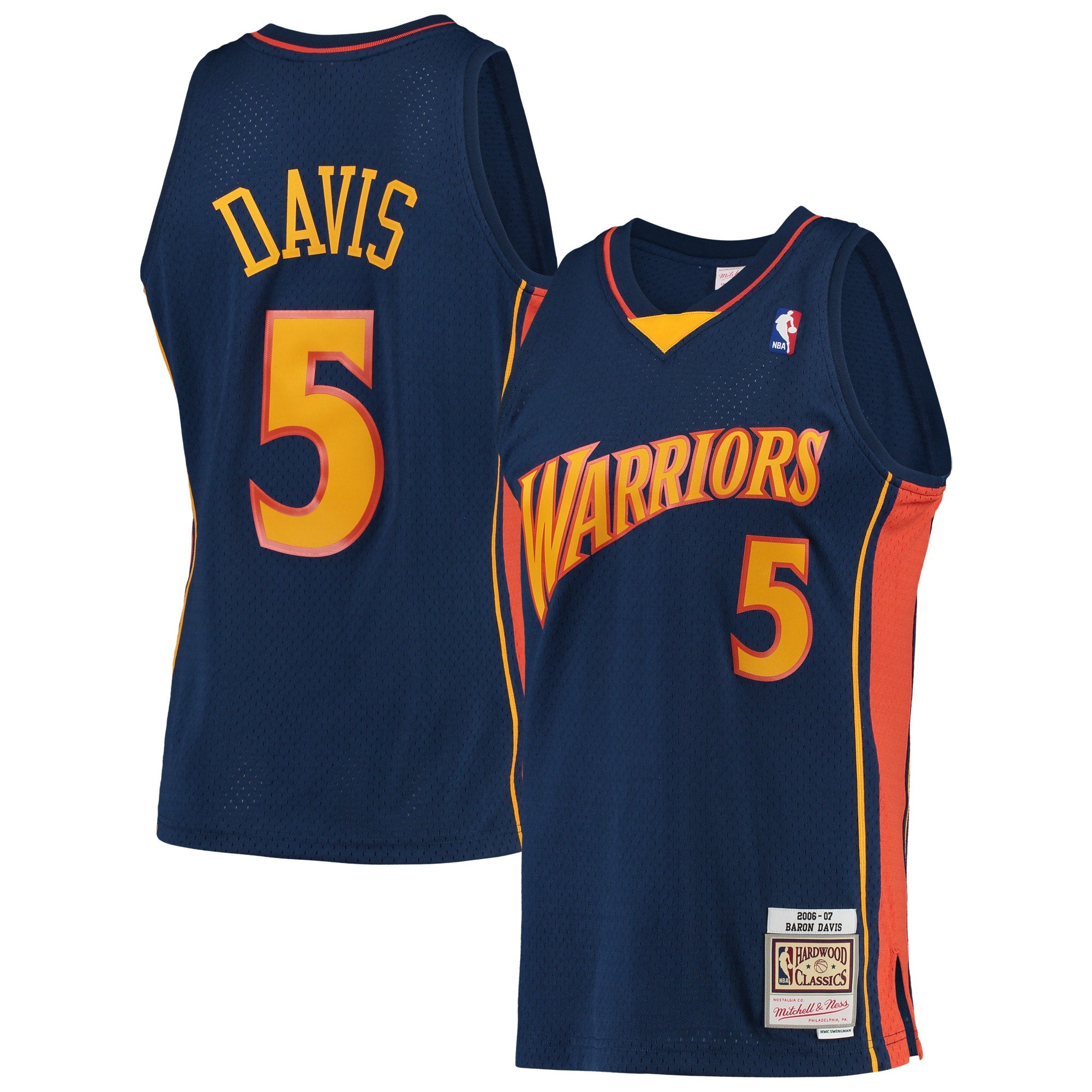 Baron Davis Golden State Warriors M & N 2006/07 Hardwood Classics Swingman Jersey - Navy Basketball TJS0759