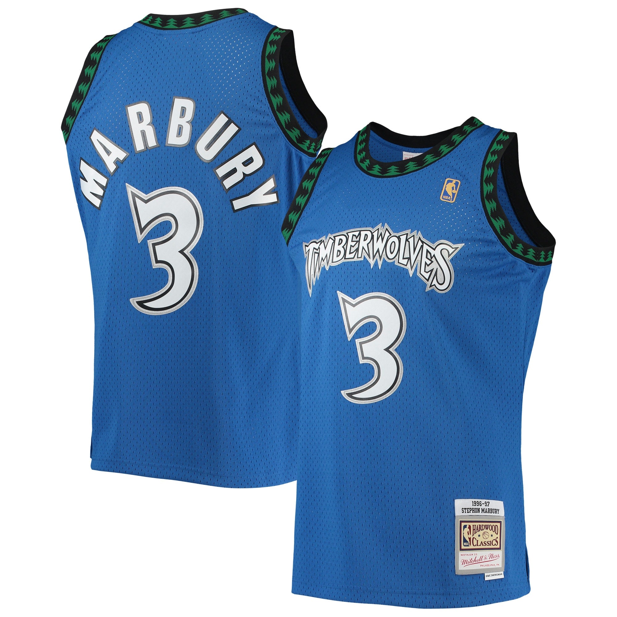 Stephon Marbury Minnesota Timberwolves M & N 1996/97 Hardwood Classics Swingman Jersey - Blue Basketball TJS0836