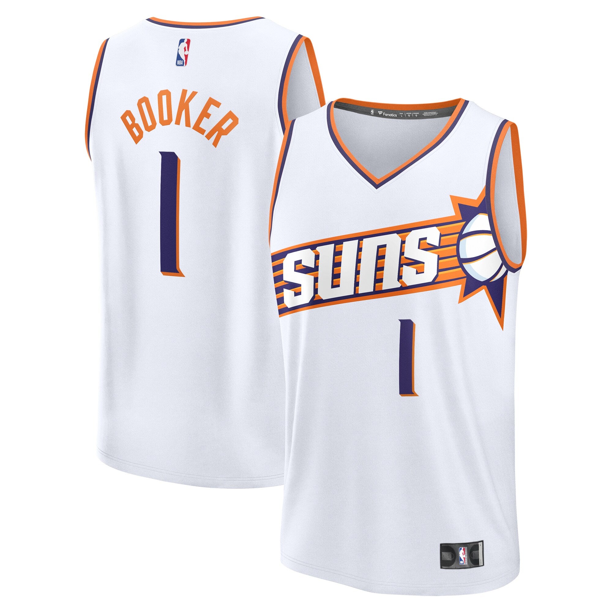 Devin Booker Phoenix Suns Fast Break Replica Player Jersey - Association Edition - White Basketball TJS0750