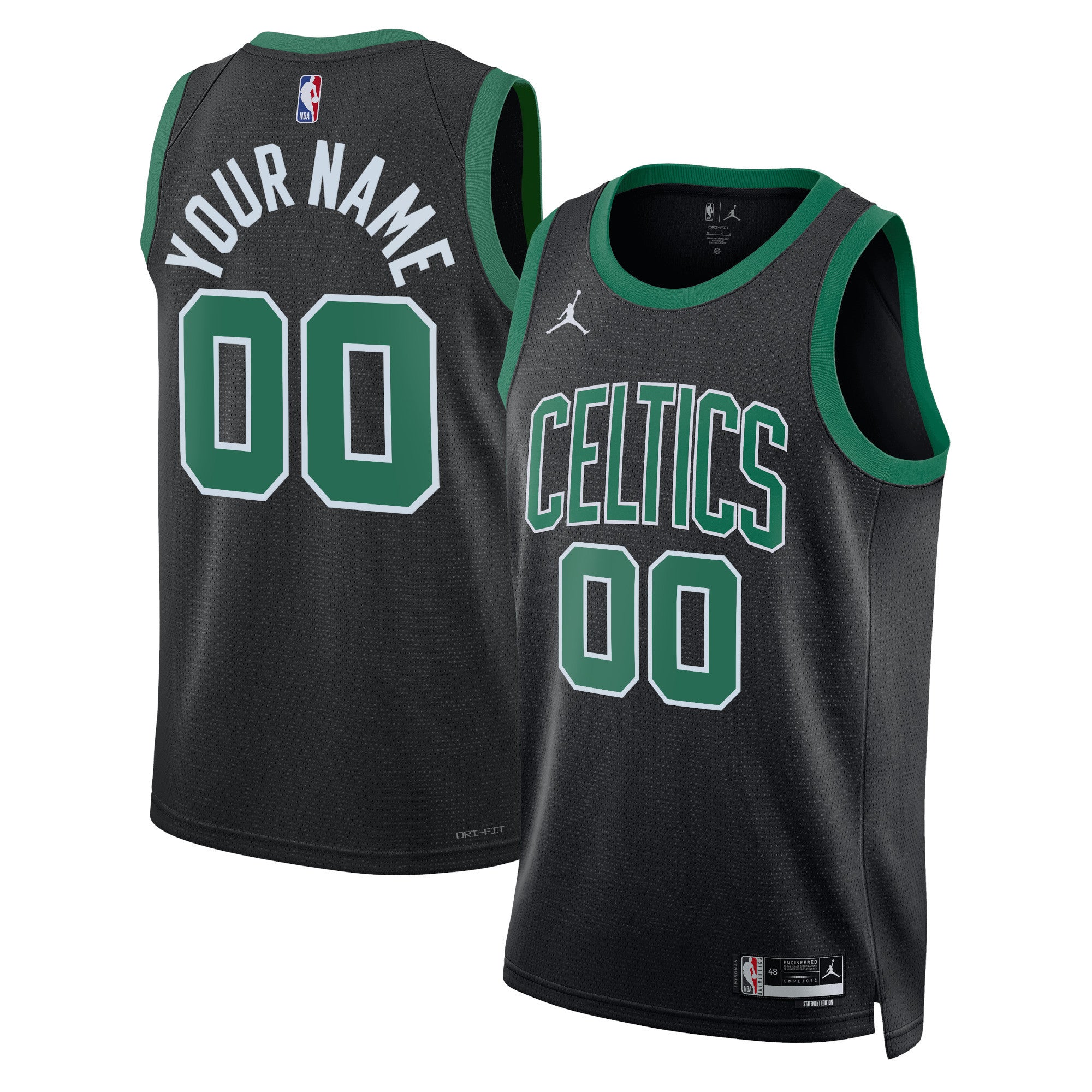Boston Celtics Jordan Brand Unisex 2022/23 Swingman Custom Jersey - Statement Edition - Black Basketball TJS0694