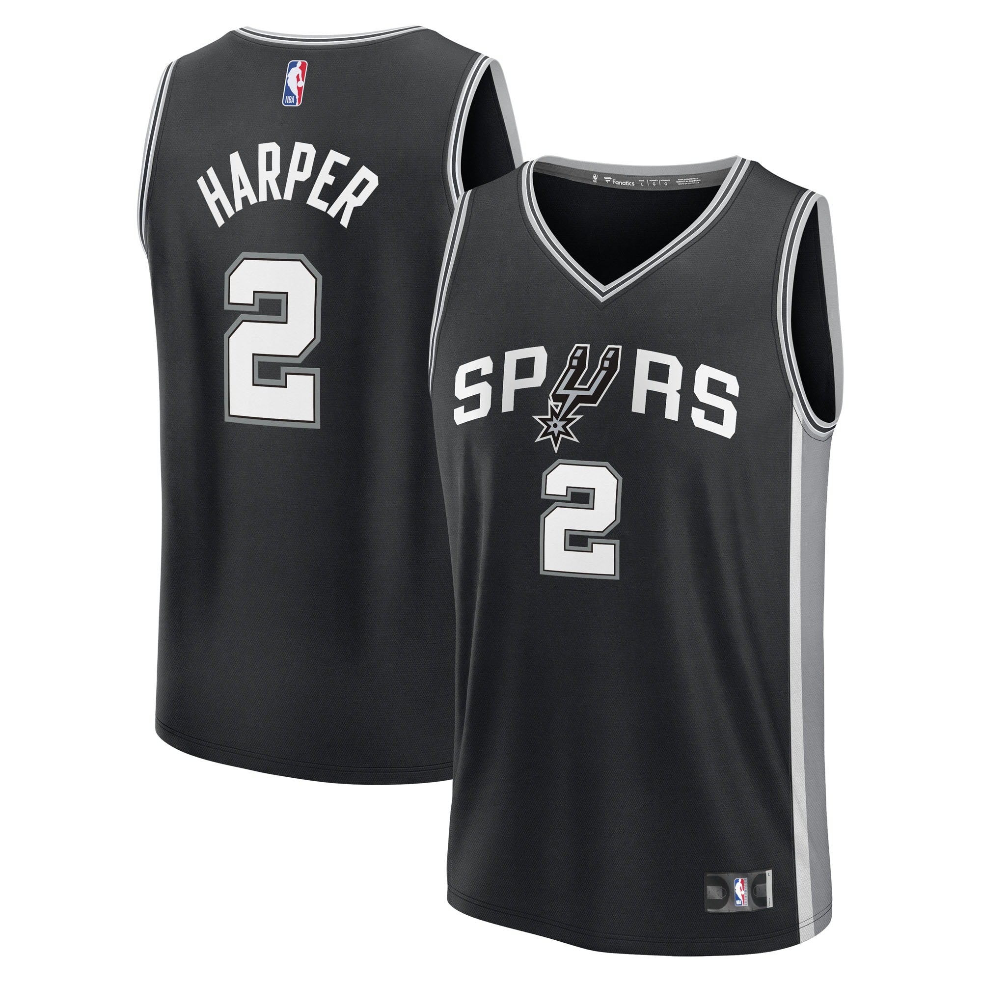Dylan Harper San Antonio Spurs 2025 Draft First Round Pick Fast Break Replica Jersey - Icon Edition - Black Basketball TJS0810