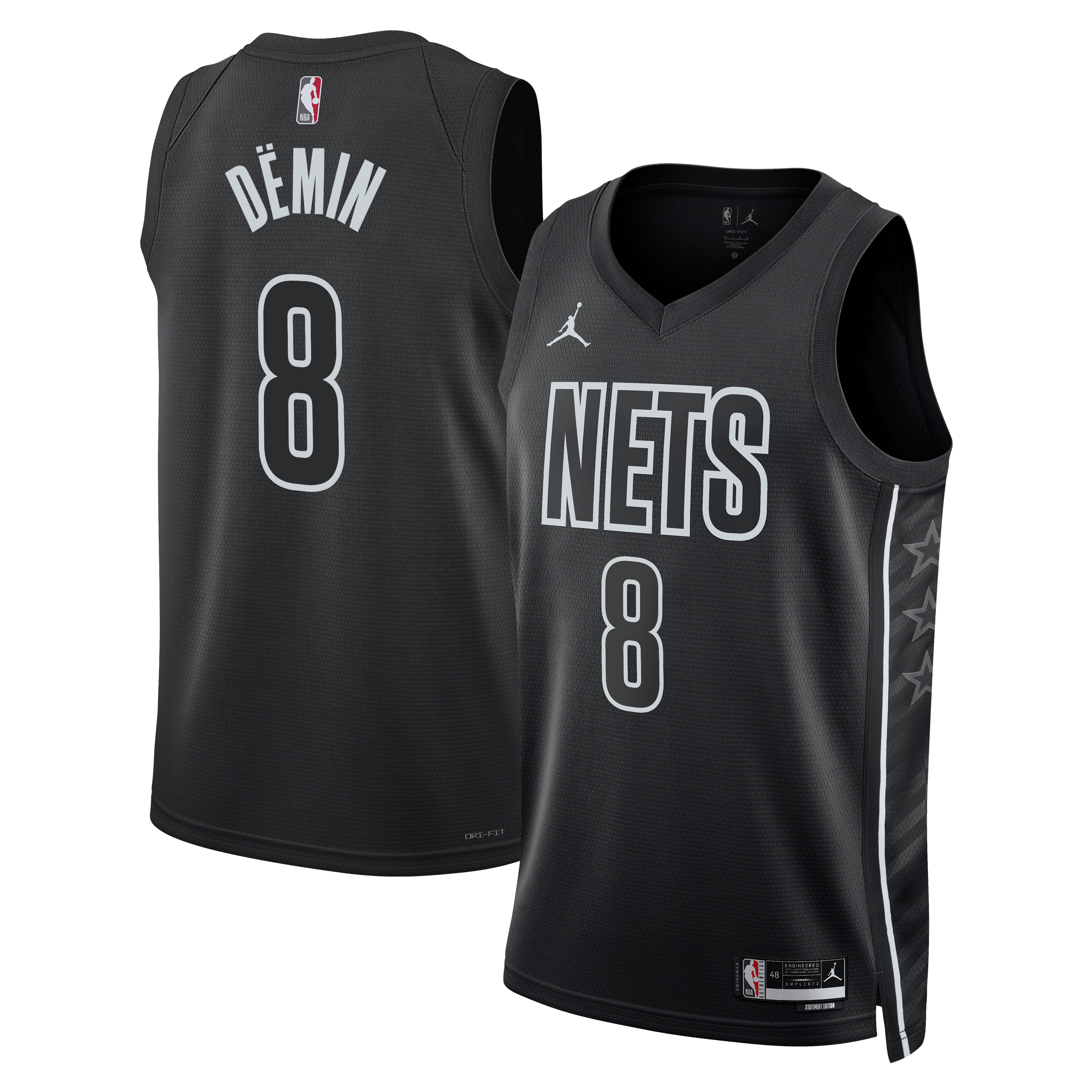 Egor D�min Brooklyn Nets Jordan Brand Unisex Swingman Jersey - Statement Edition - Black Basketball TJS0854
