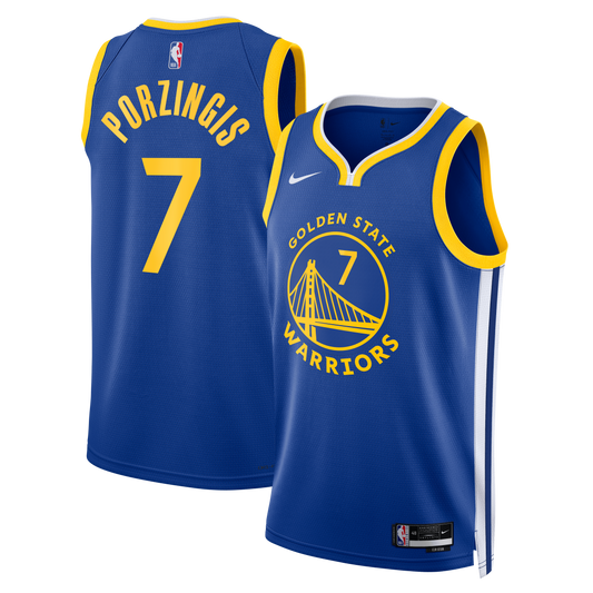 Kristaps Porzi??is Golden State Warriors Unisex Swingman Jersey - Icon Edition - Royal Basketball TJS0852